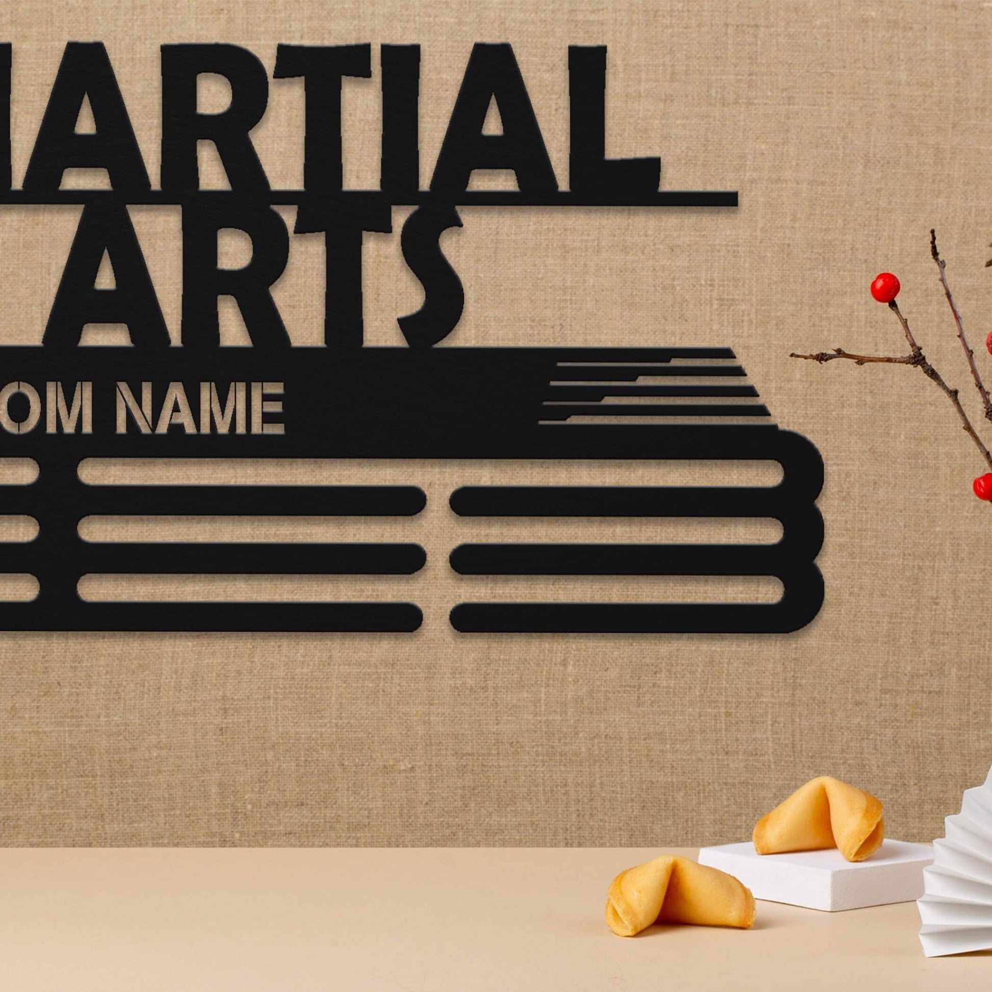 Custom Martial Arts Medal Display – Stainless Steel Wall Hanger for Taekwondo, Karate & MMA Medals - Champion Hanger