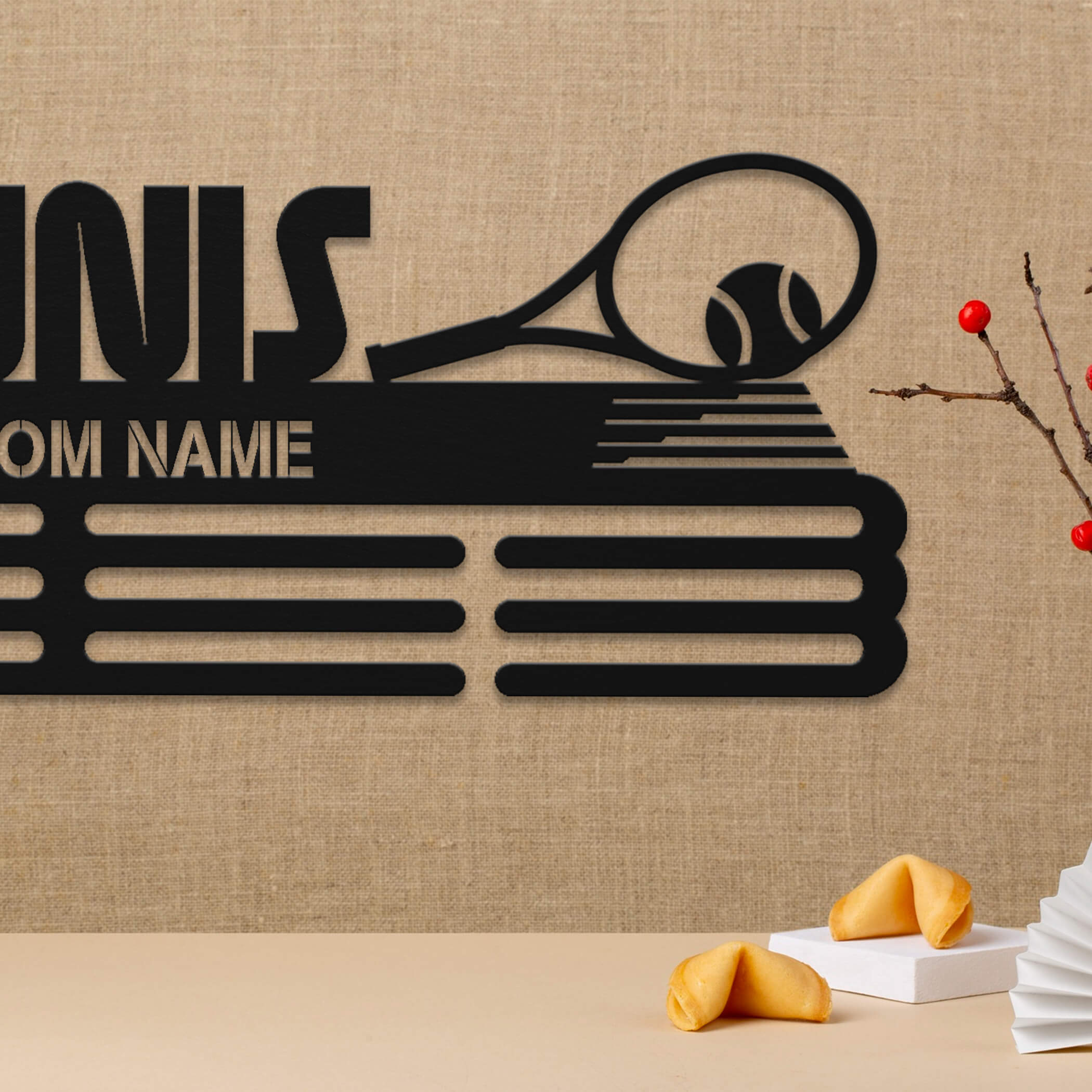 Personalized Stainless Steel Tennis Medal Hanger with Custom Name | ChampionHanger