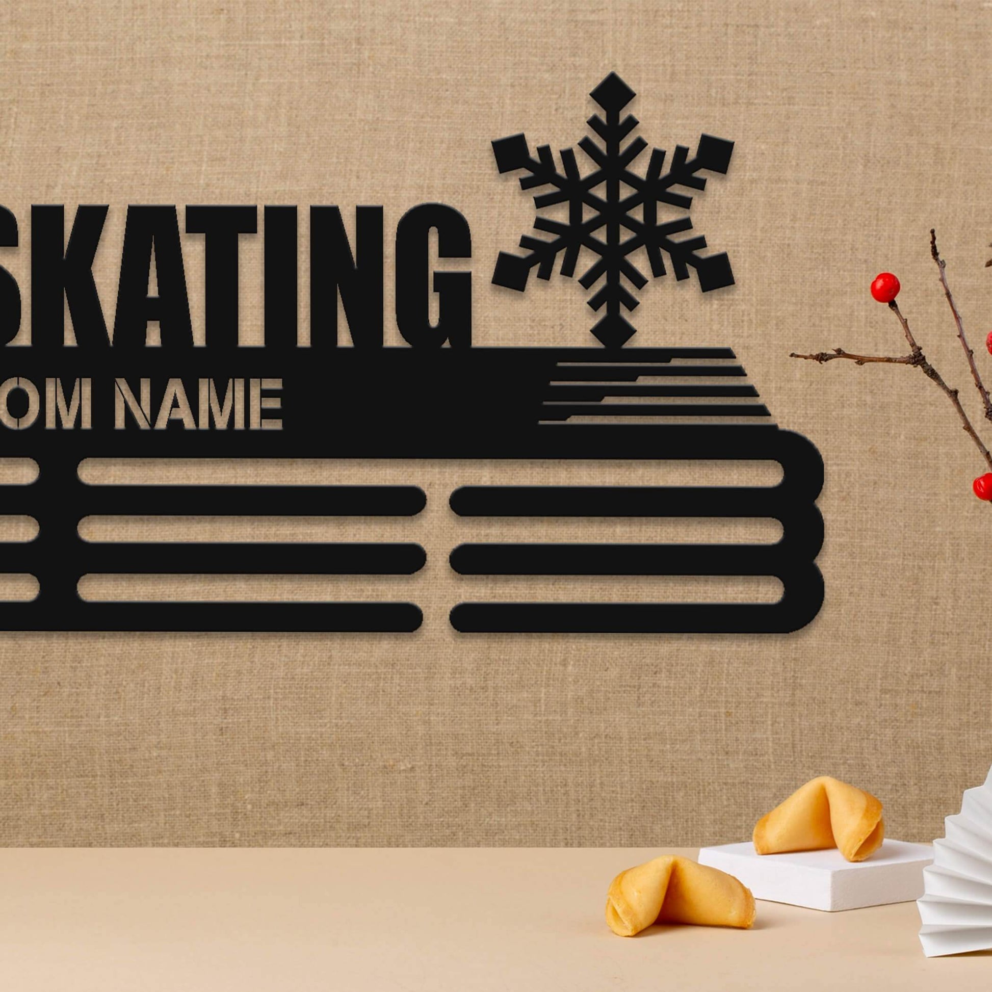 Ice skater Medal Hanger – Personalized Metal Medal Holder – Stainless Steel Display Rack - Champion Hanger