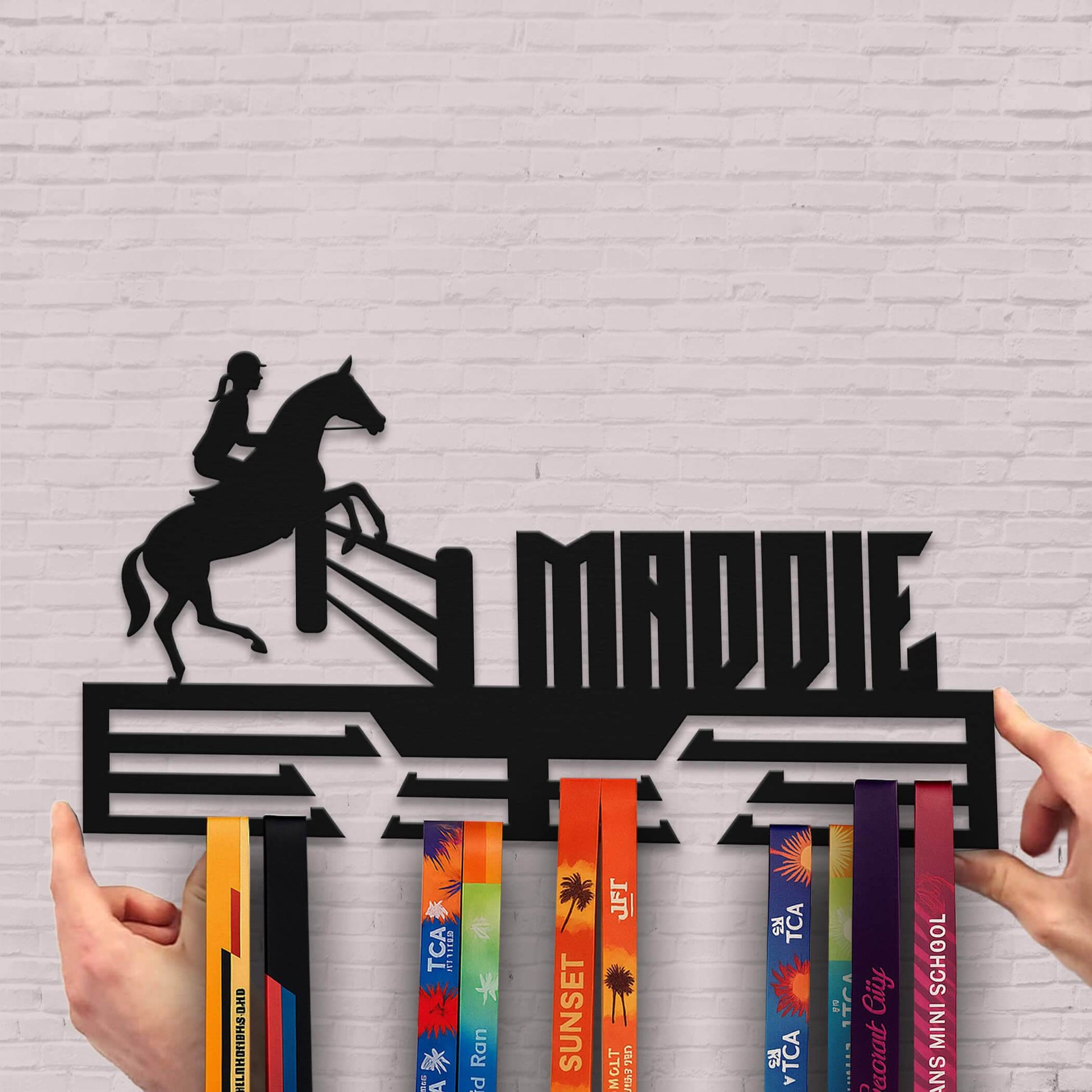 Personalized Equestrian Medal Hanger – Stainless Steel Horse Riding Medal Display Rack – Custom Wall Holder for Equestrian Awards & Gifts - Champion Hanger