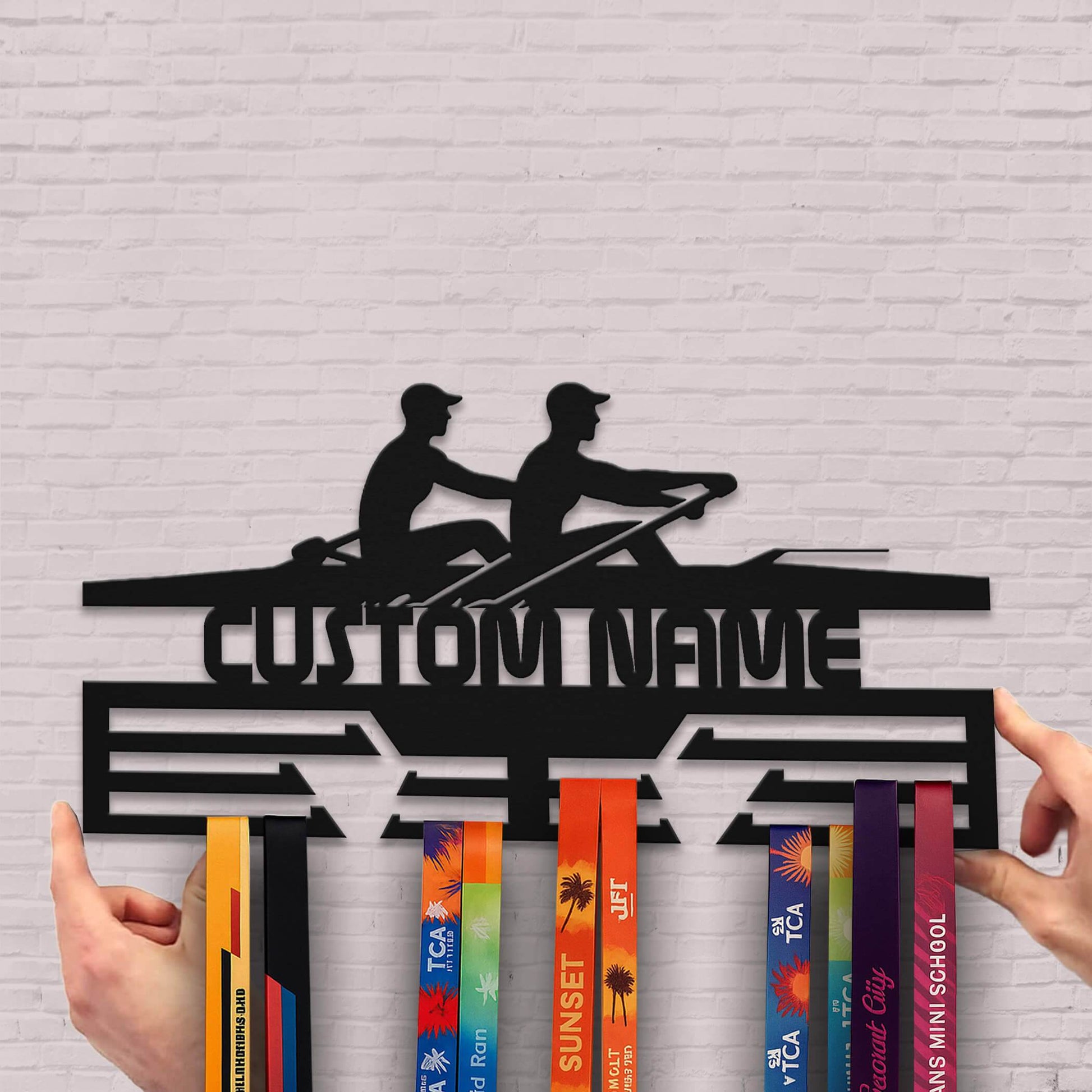Personalized Kayak Medal Hanger – Stainless Steel Medal Display Rack – Custom Kayaking Award Holder – Kayaker Gifts - Champion Hanger