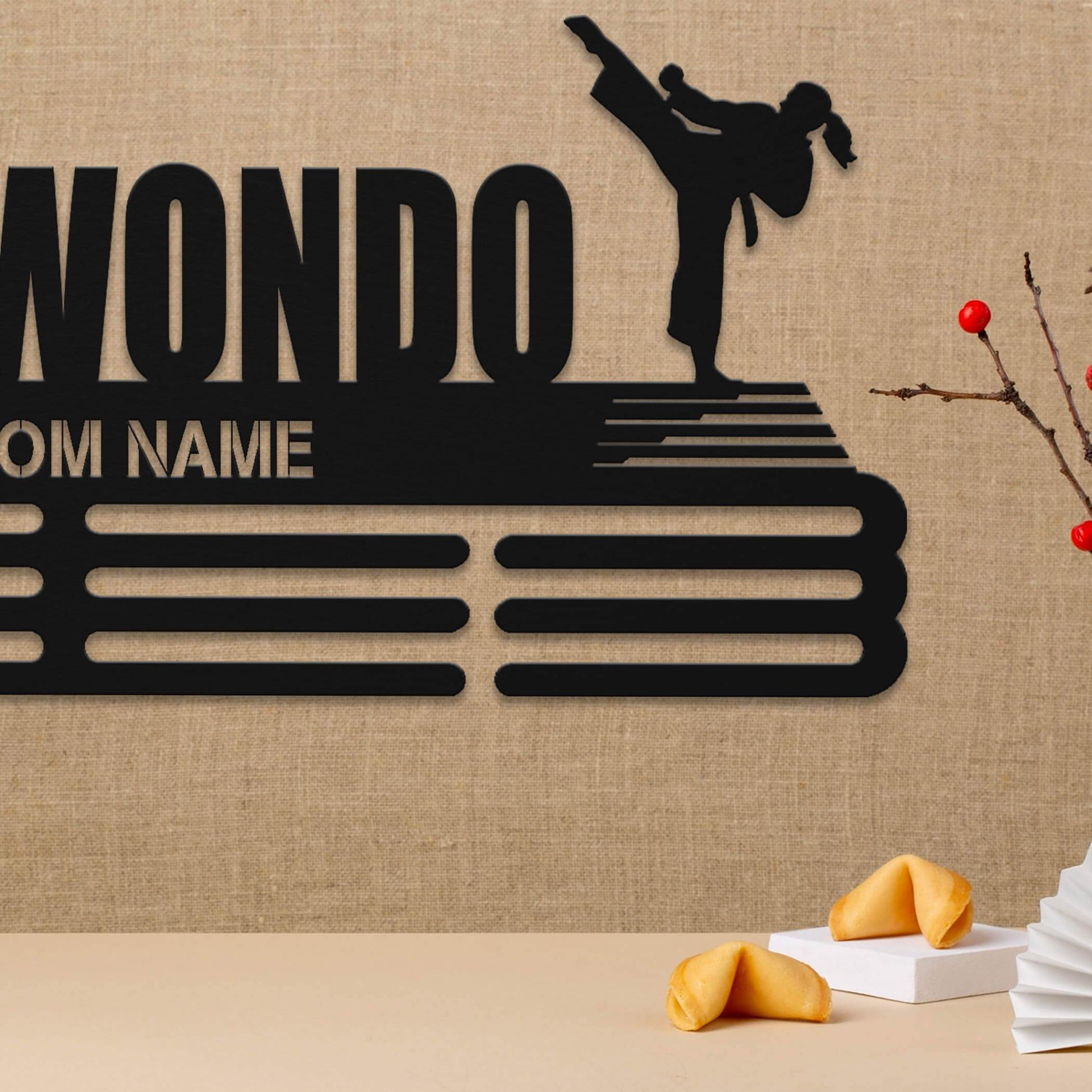 Taekwondo Medal Hanger – Personalized Metal Medal Holder – Stainless Steel Wall Display Rack for Taekwondo Awards - Champion Hanger