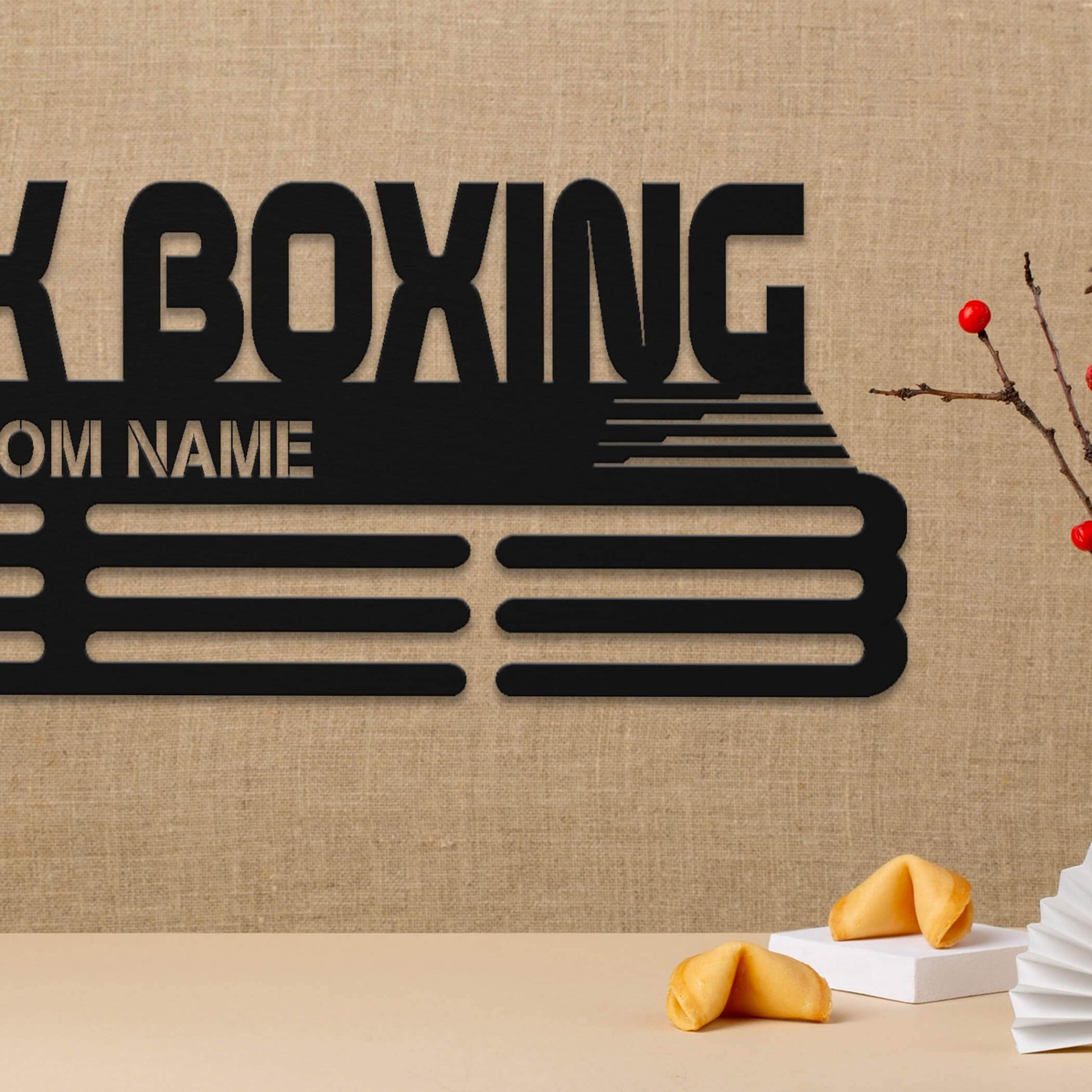 Personalized Kickboxing Medal Holder – Stainless Steel Wall Rack for Kickboxing Awards and Medals - Champion Hanger