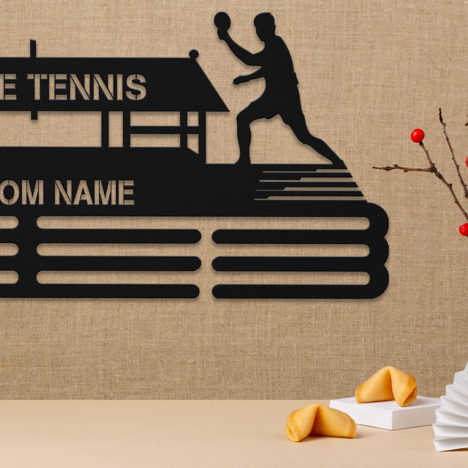 Table Tennis Medal Hanger – Personalized Metal Medal Holder – Stainless Steel Display Rack for Ping Pong Awards - Champion Hanger