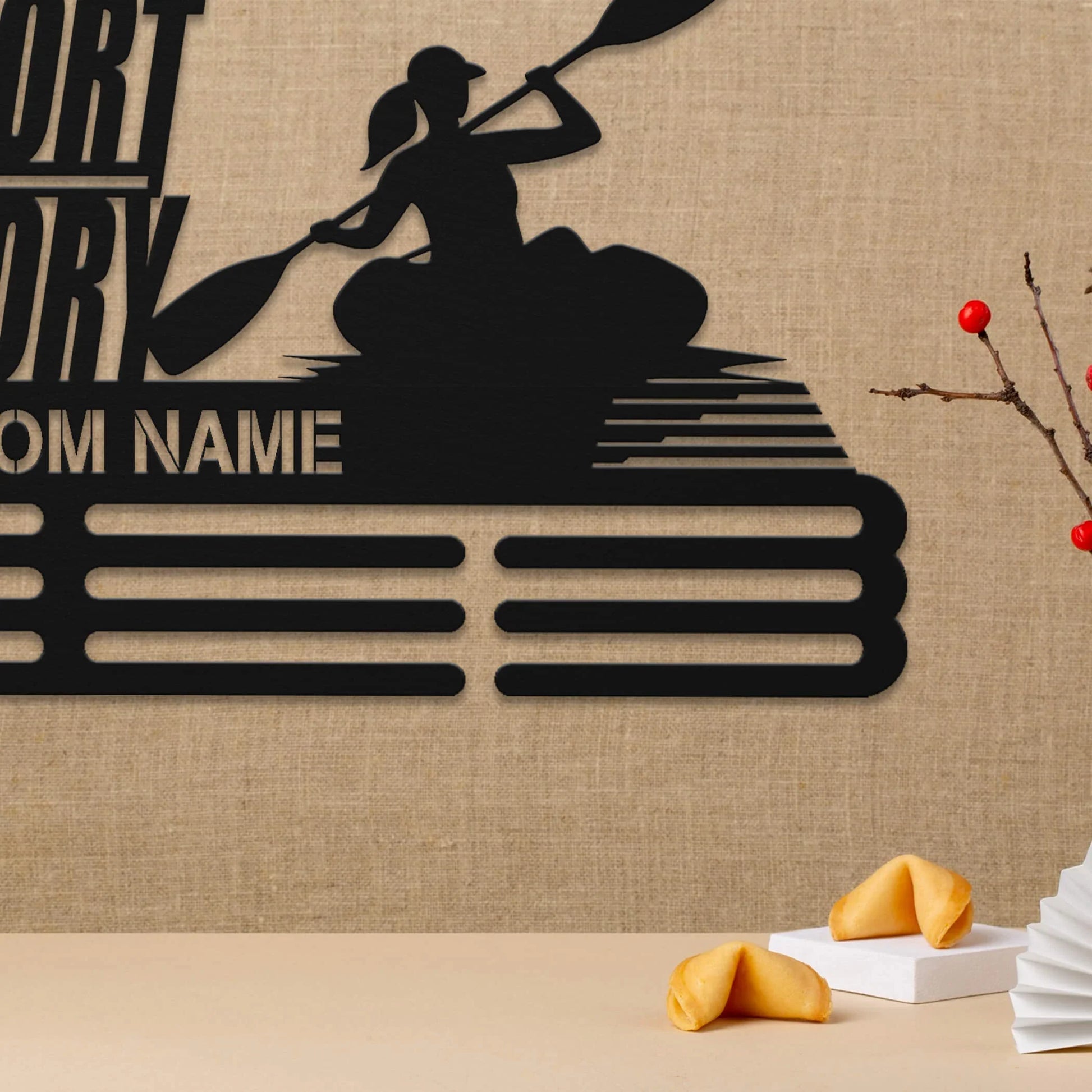 Personalized Stainless Steel Kayak Medal Hanger – Custom Medal Display Rack with Quote “Endless Effort Timeless Glory” | ChampionHanger - Champion Hanger