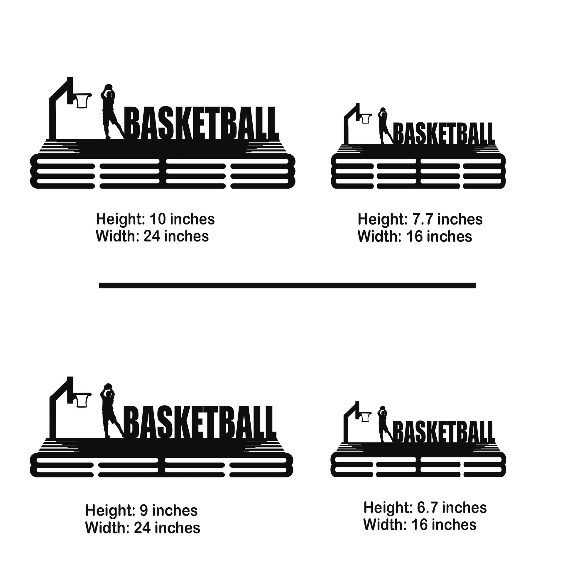 Basketball Medal Hanger – Personalized Metal Medal Holder – Stainless Steel Wall Display Rack for Basketball Awards - Champion Hanger