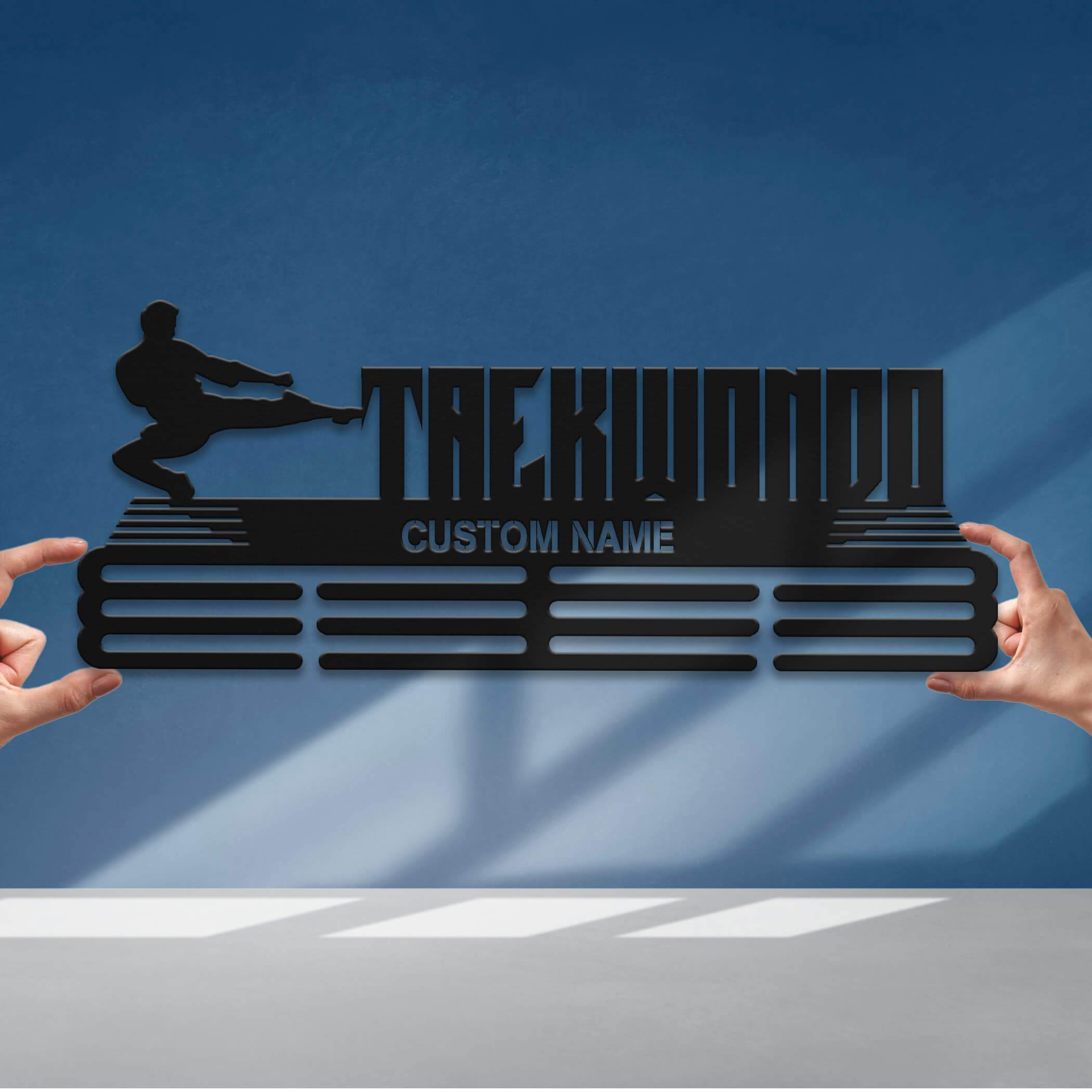 Taekwondo Medal Holder – Custom Stainless Steel Wall Rack for Displaying Taekwondo Awards - Champion Hanger