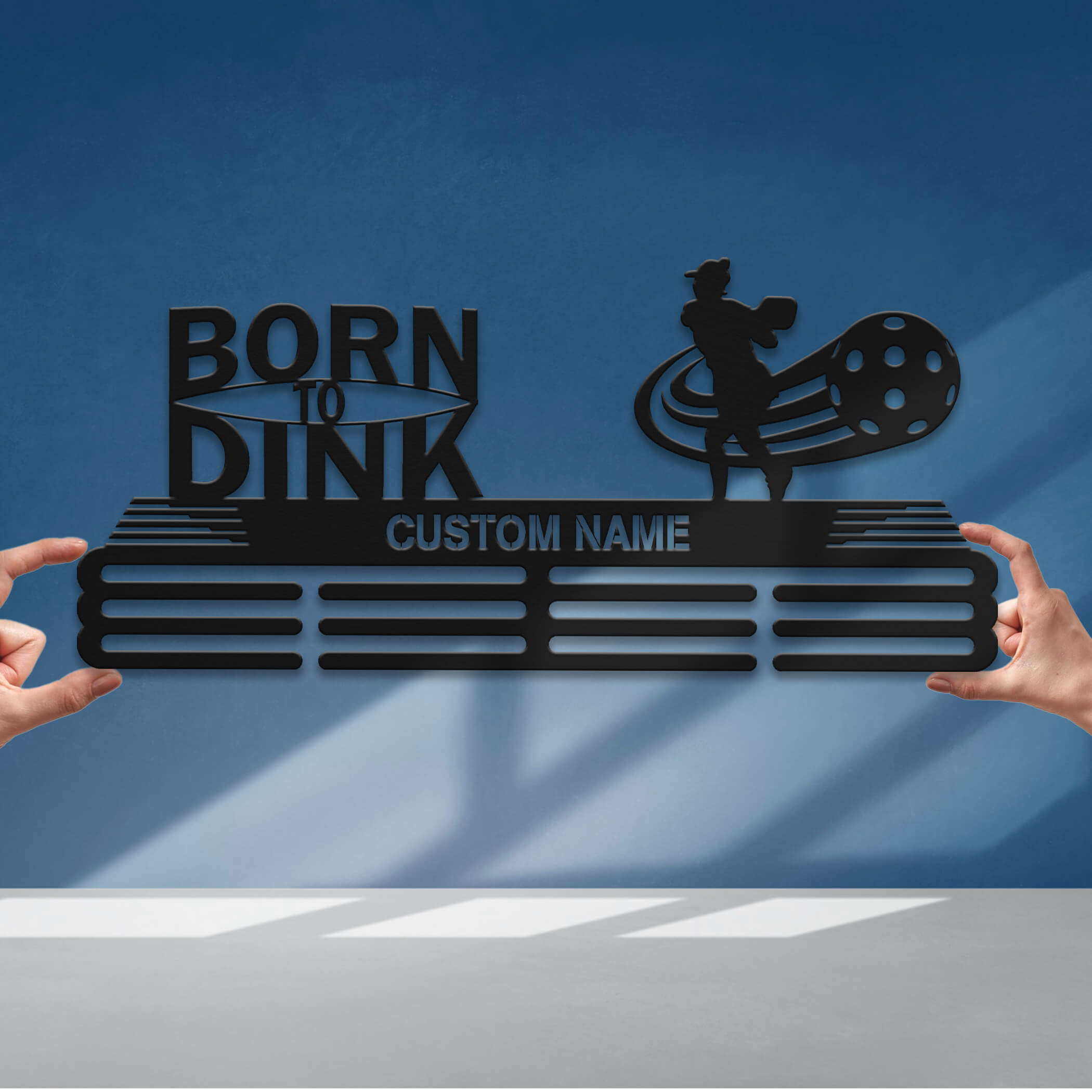 Stainless Steel Pickleball Medal Hanger – “Born to Dink” | Custom Medal Display Rack | ChampionHanger
