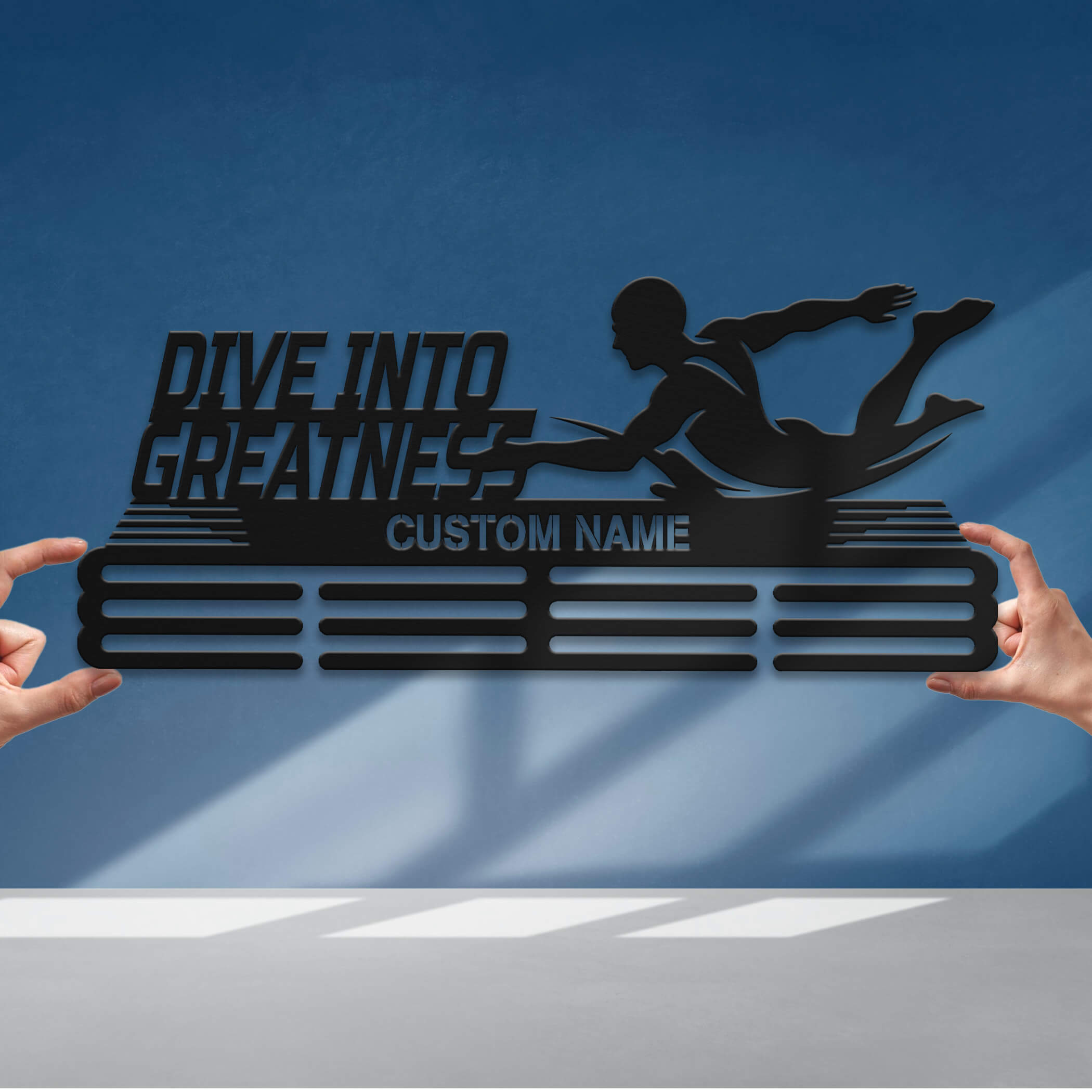 Personalized Stainless Steel Swimming Medal Hanger – Dive into Greatness | ChampionHanger