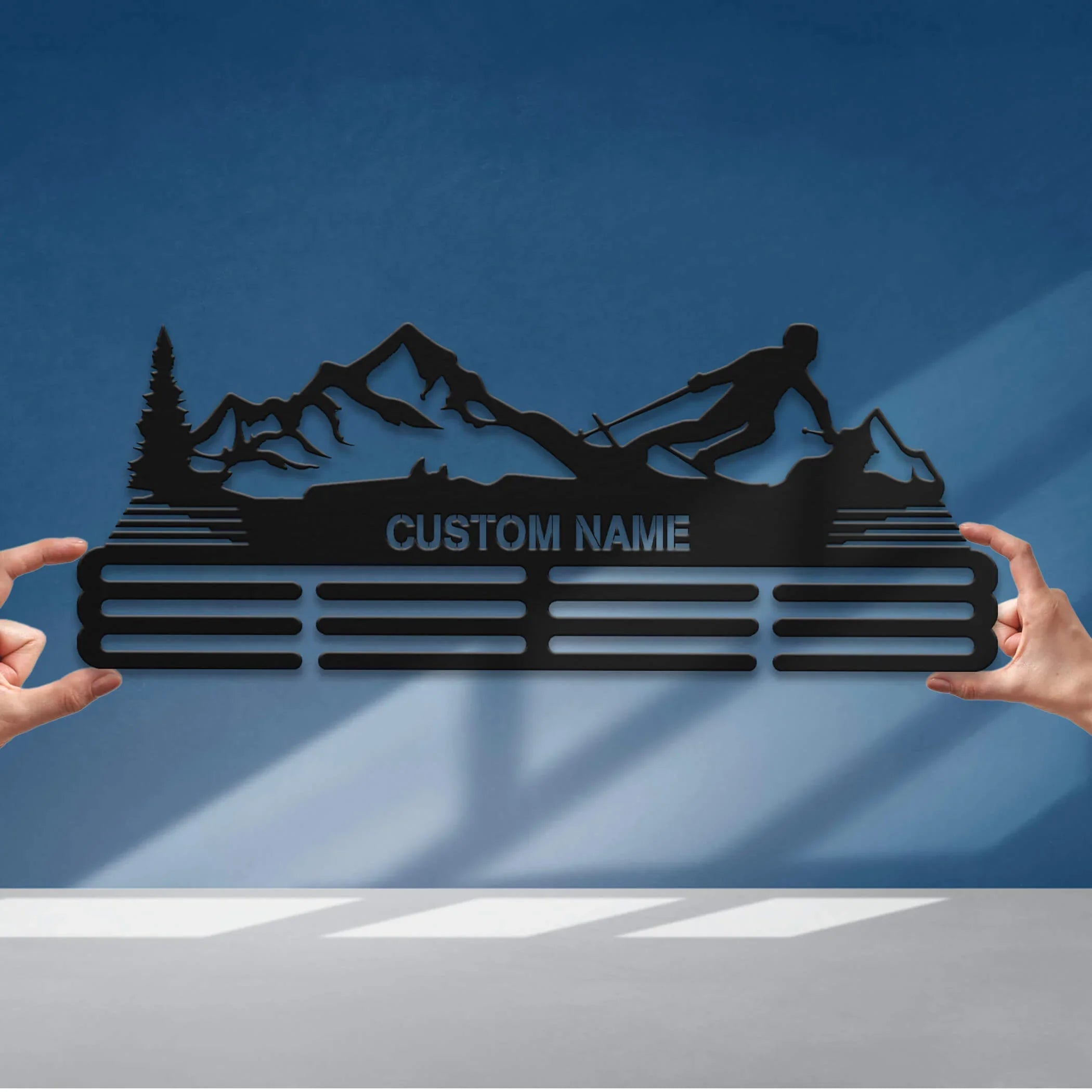 Personalized Skiing Medal Hanger with Custom Name | Stainless Steel Ski Medal Holder | Gifts for Skiers | ChampionHanger - Champion Hanger
