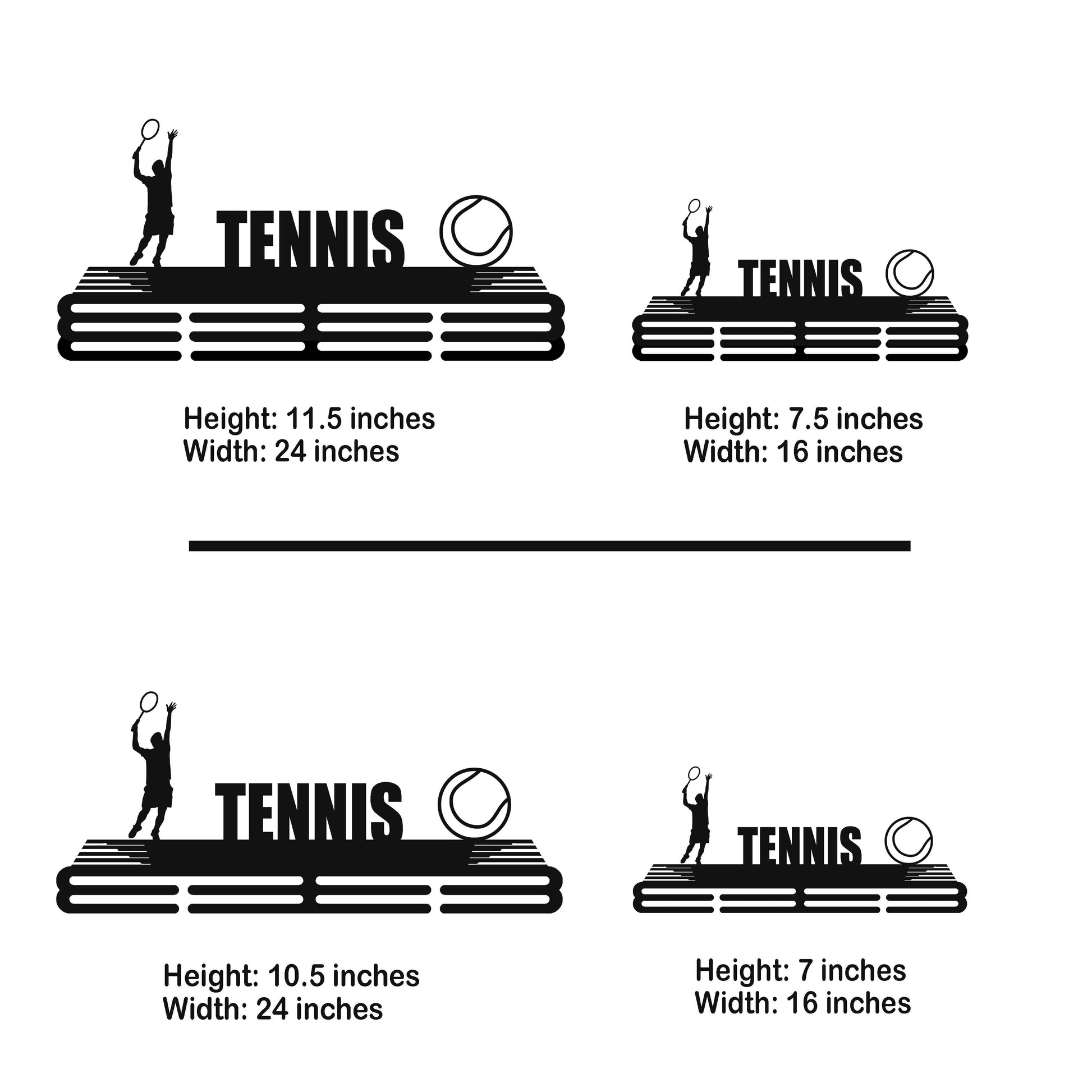 Tennis Player Medal Hanger - Metal Hanger for Tennis Awards – Stainless Steel Display Rack - Champion Hanger
