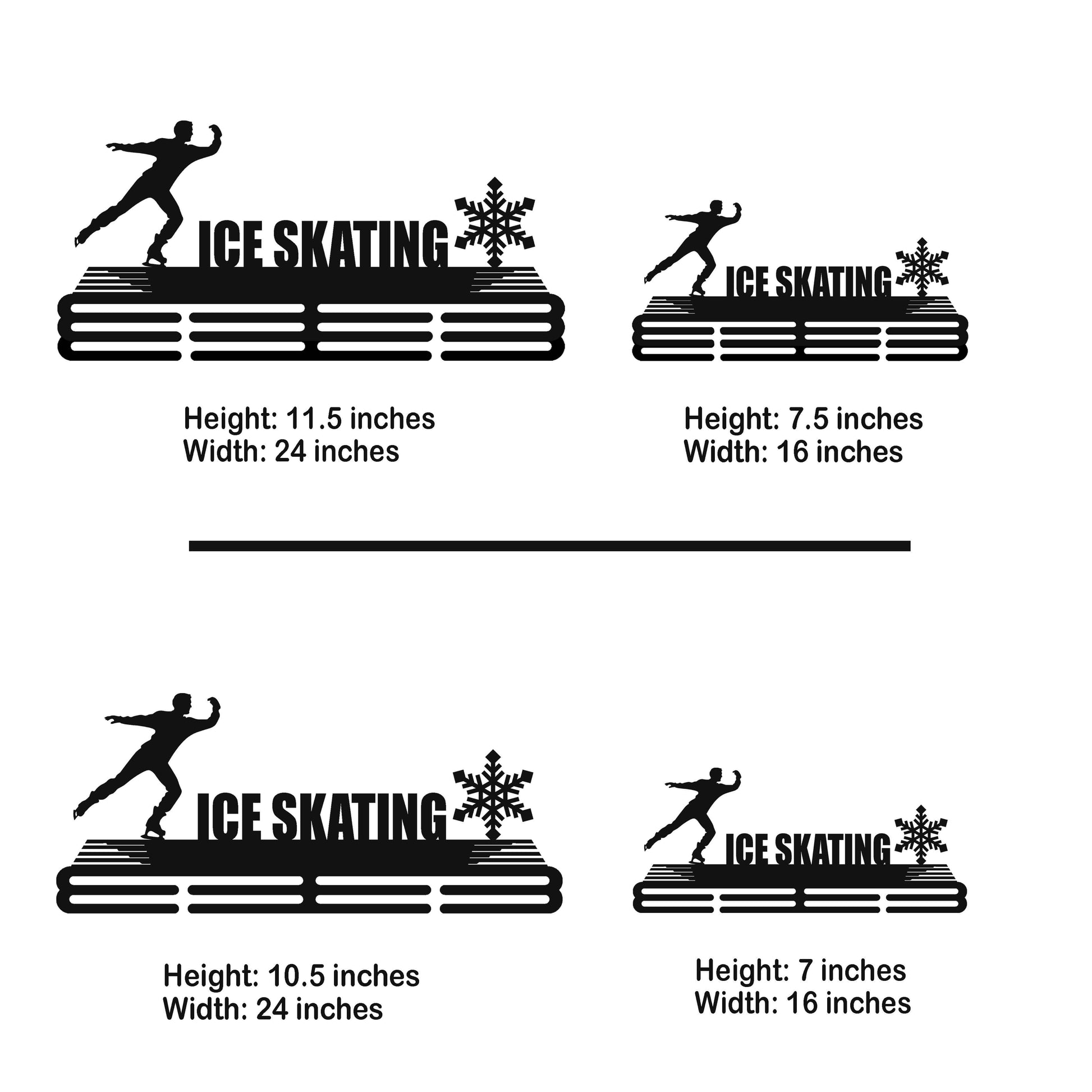 Ice skater Medal Hanger – Personalized Metal Medal Holder – Stainless Steel Display Rack - Champion Hanger
