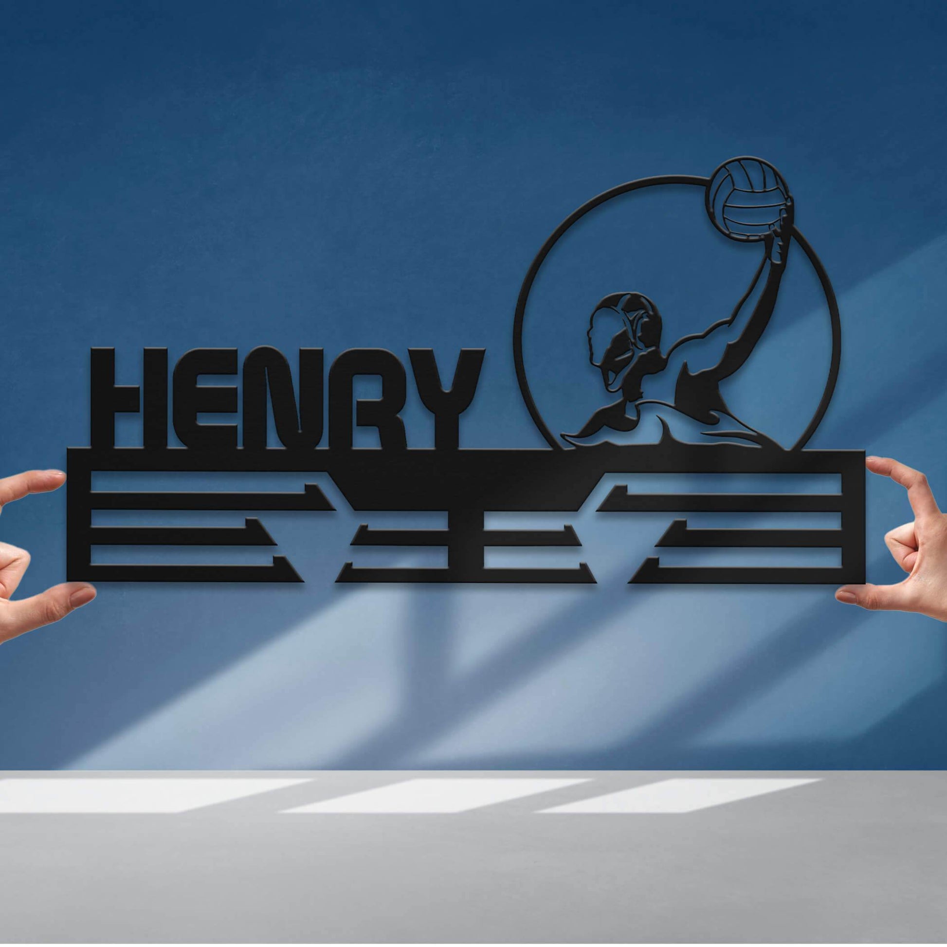 Personalized Water Polo Medal Hanger – Durable Stainless Steel Display Rack for Sports Medals & Awards - Champion Hanger