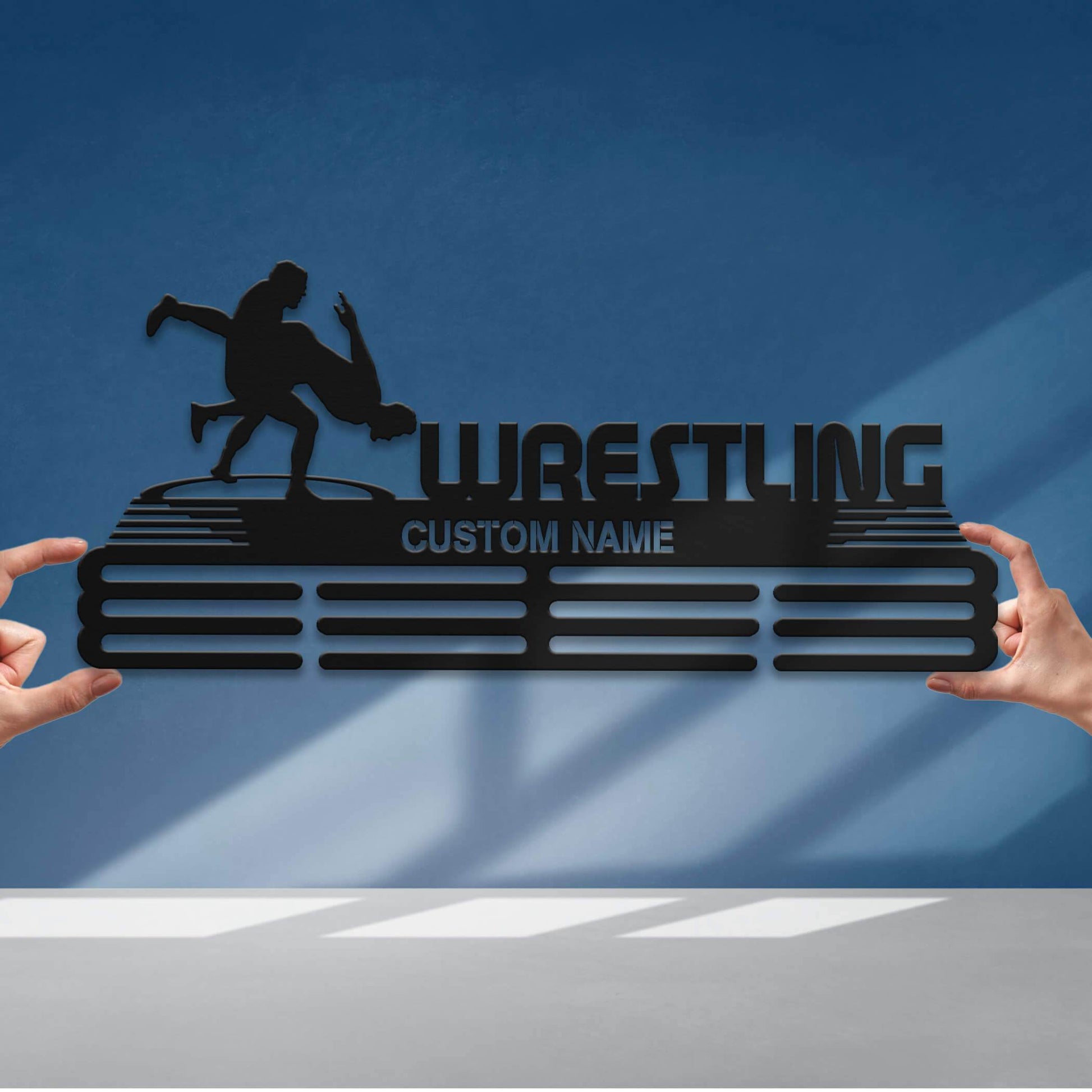 Wrestling Medal Display Rack – Personalized Stainless Steel Medal Holder for Wrestling Awards - Champion Hanger