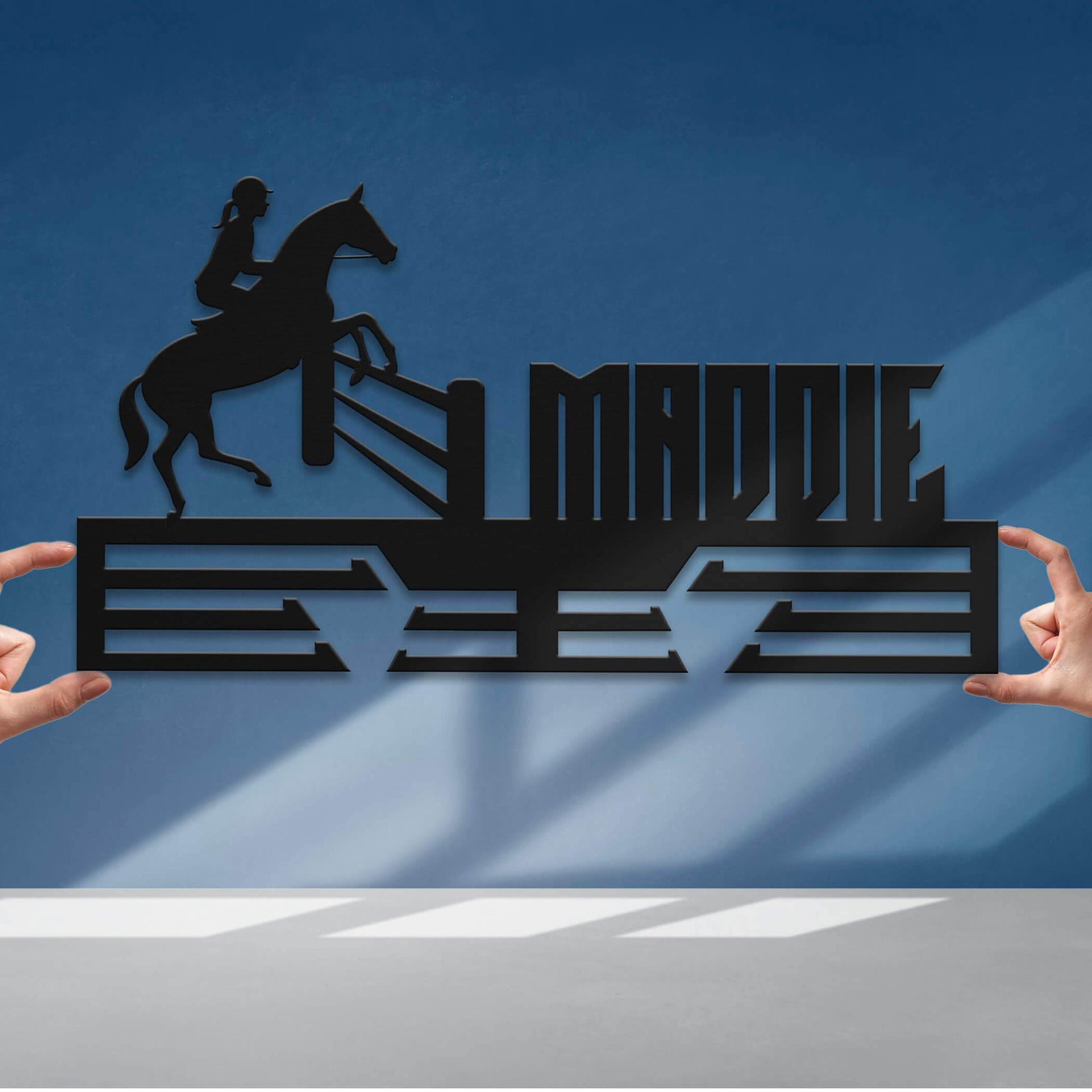 Personalized Equestrian Medal Hanger – Stainless Steel Horse Riding Medal Display Rack – Custom Wall Holder for Equestrian Awards & Gifts - Champion Hanger