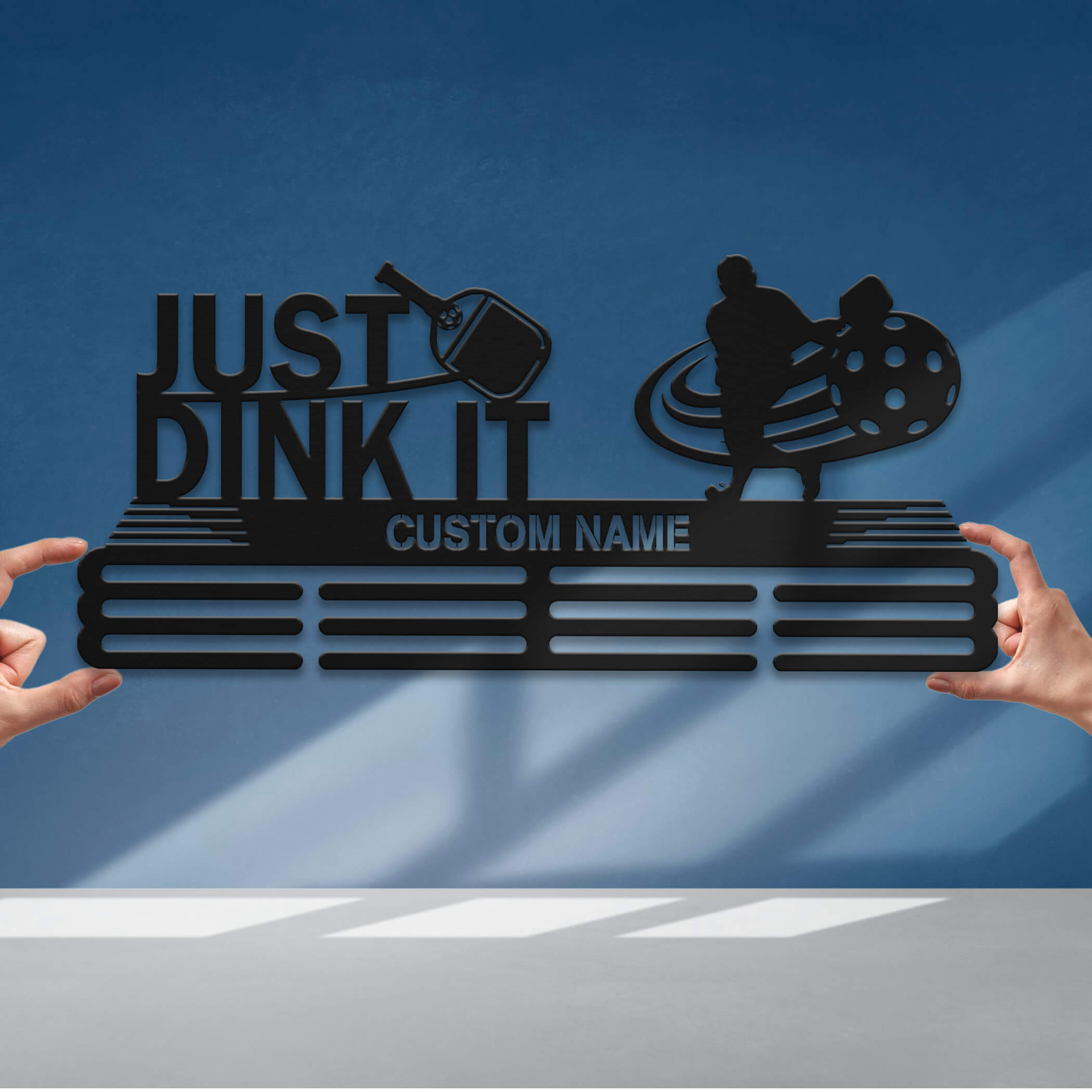 Stainless Steel Pickleball Medal Hanger – Just Dink It | Personalized Wall Rack by ChampionHanger