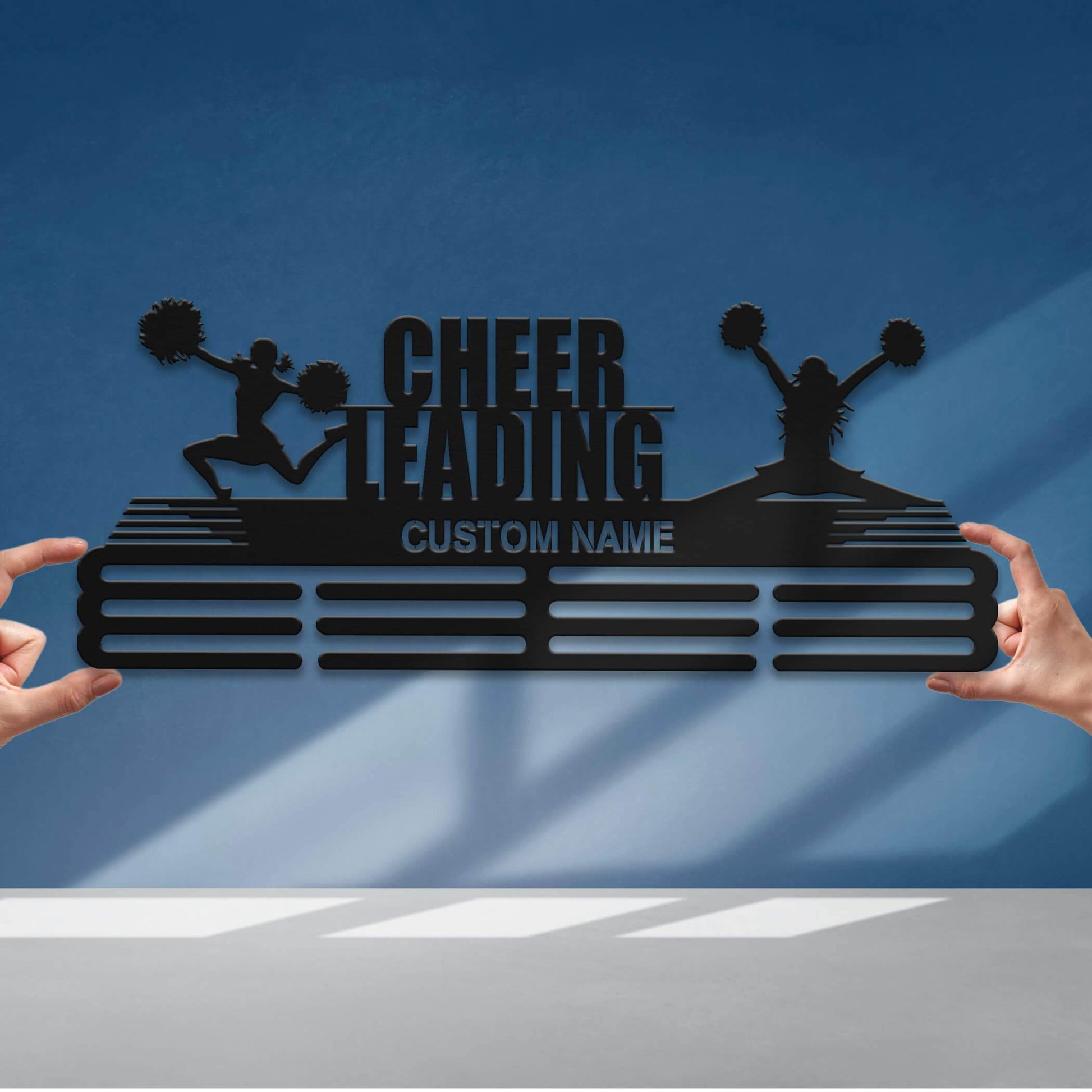 Cheerleading Medal Hanger – Personalized Metal Medal Holder – Stainless Steel Wall Display Rack for Cheerleading Awards - Champion Hanger
