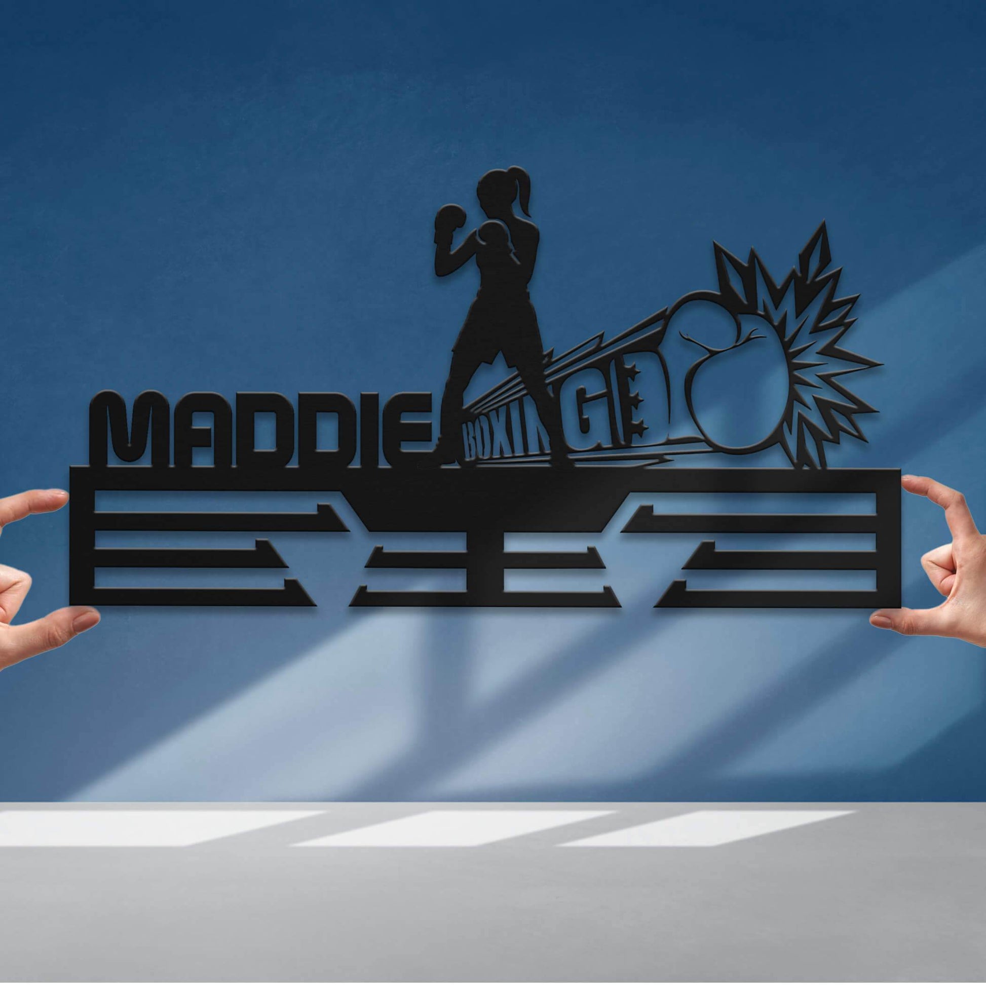 Personalized Boxing Medal Hanger – Stainless Steel Medal Display Rack – Custom Wall Holder for Boxing Awards & Champion Gifts - Champion Hanger