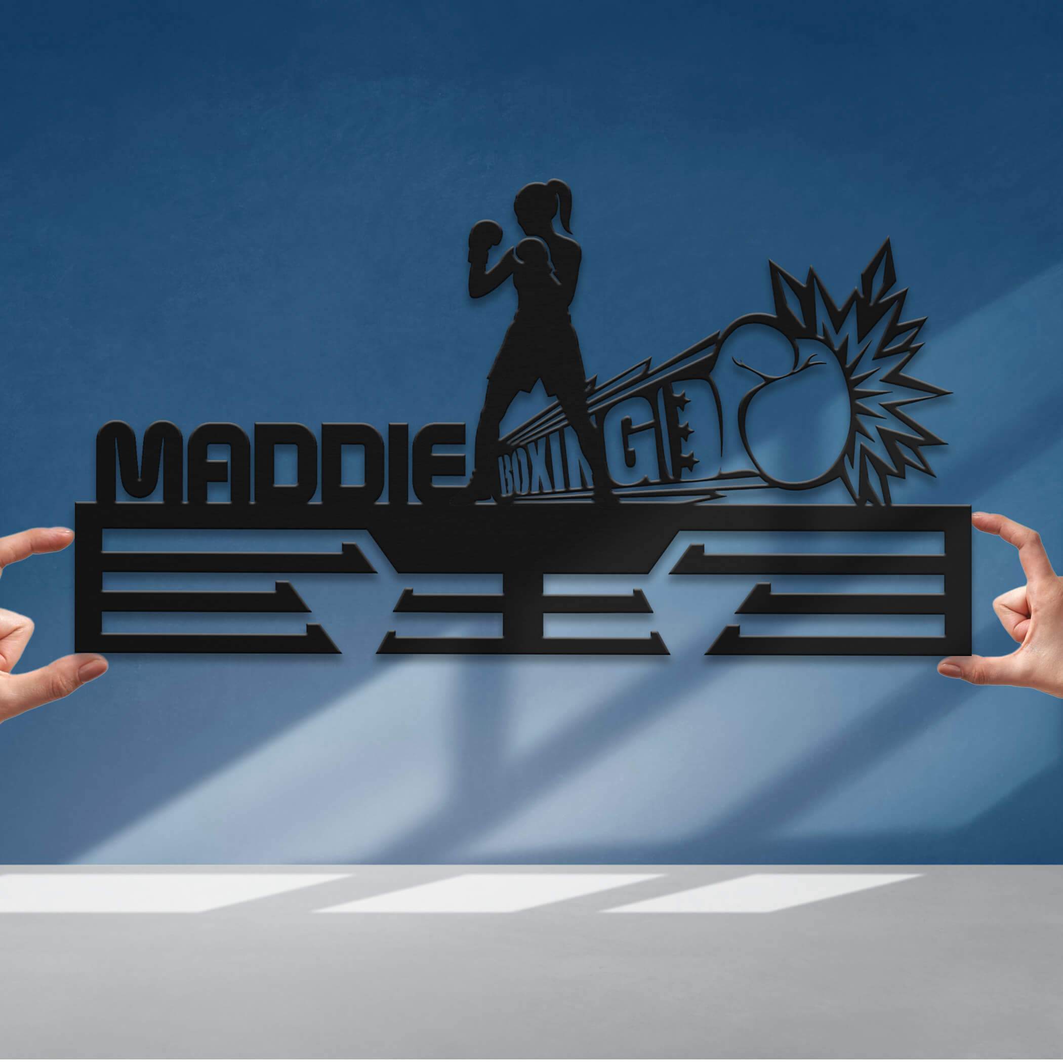 Personalized Boxing Medal Hanger – Stainless Steel Medal Display Rack – Custom Wall Holder for Boxing Awards & Champion Gifts - Champion Hanger
