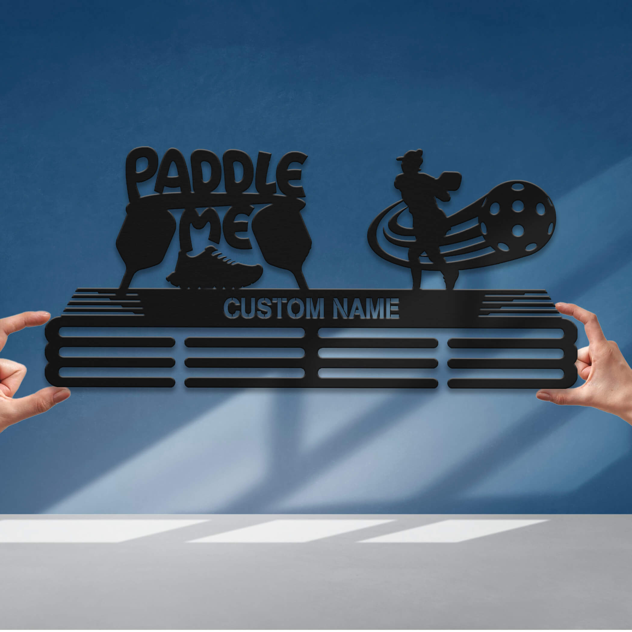 Stainless Steel Pickleball Medal Hanger – Custom "Paddle Me" Display Rack | ChampionHanger