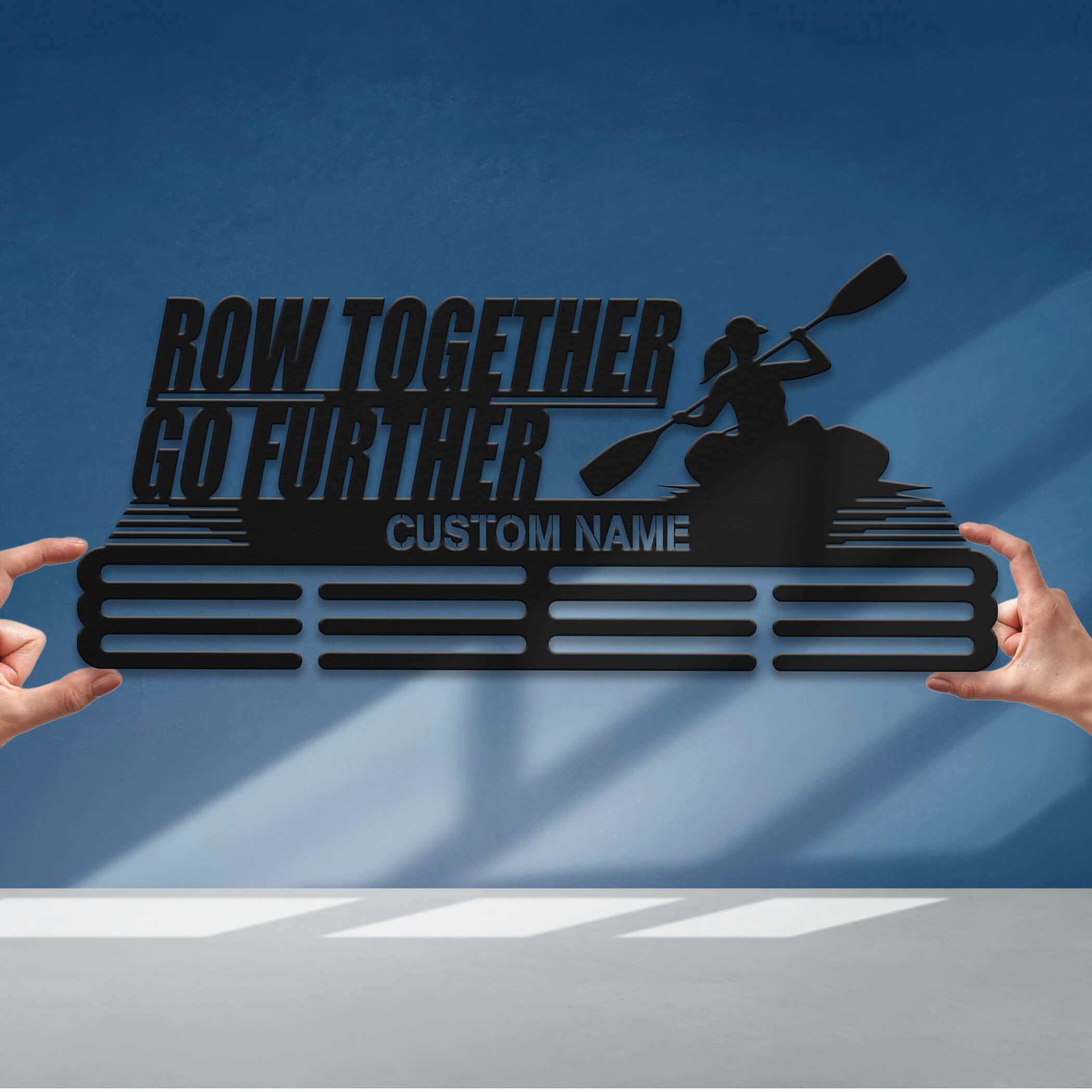 Personalized Kayak Medal Hanger – Stainless Steel Medal Holder with Custom Name | Gifts for Kayakers | ChampionHanger