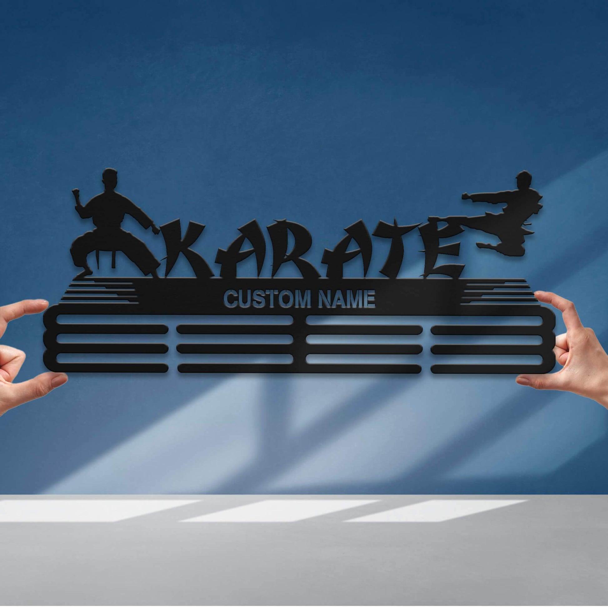 Karate Medal Hanger – Personalized Metal Medal Holder – Stainless Steel Wall Display Rack for Karate Awards - Champion Hanger