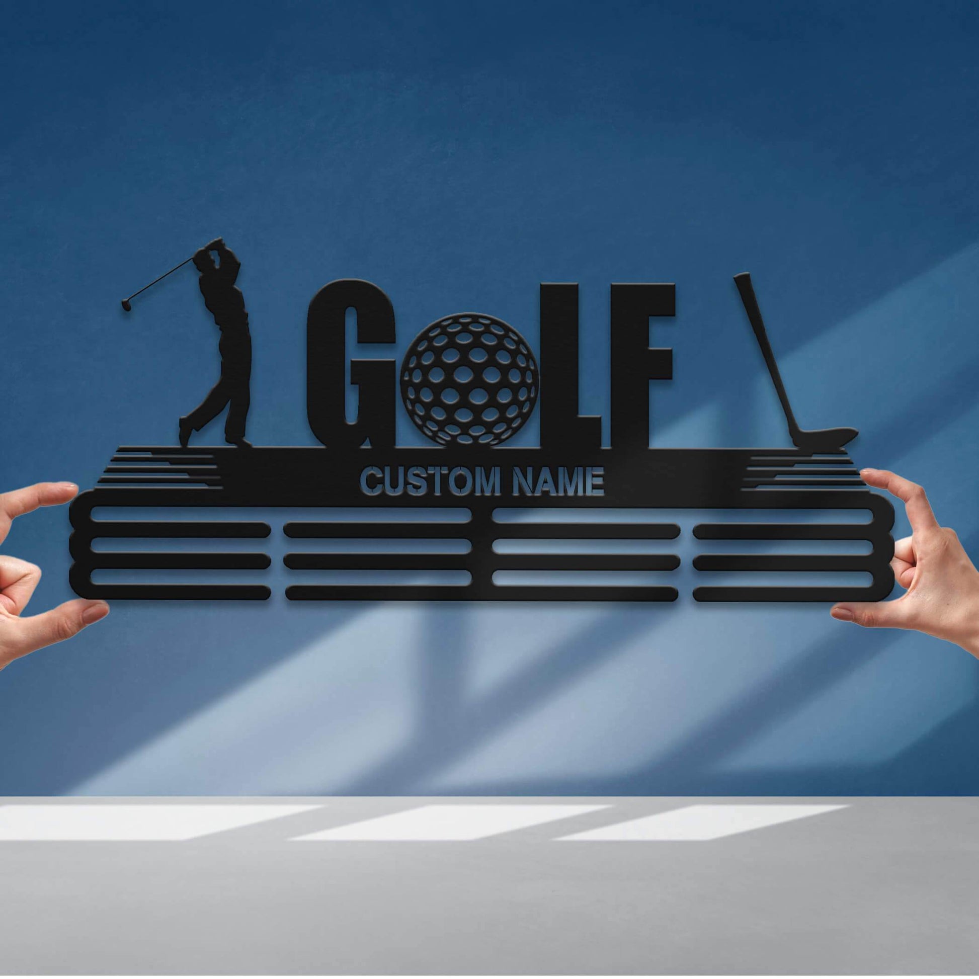 Golf Medal Hanger – Personalized Metal Medal Holder – Stainless Steel Wall Display Rack for Golf Awards - Champion Hanger