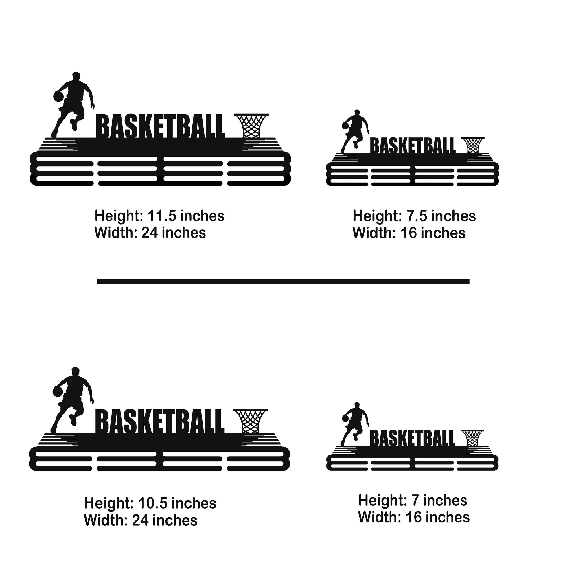 Basketball Player Medal Hanger – Personalized Metal Medal Holder – Stainless Steel Display Rack - Champion Hanger
