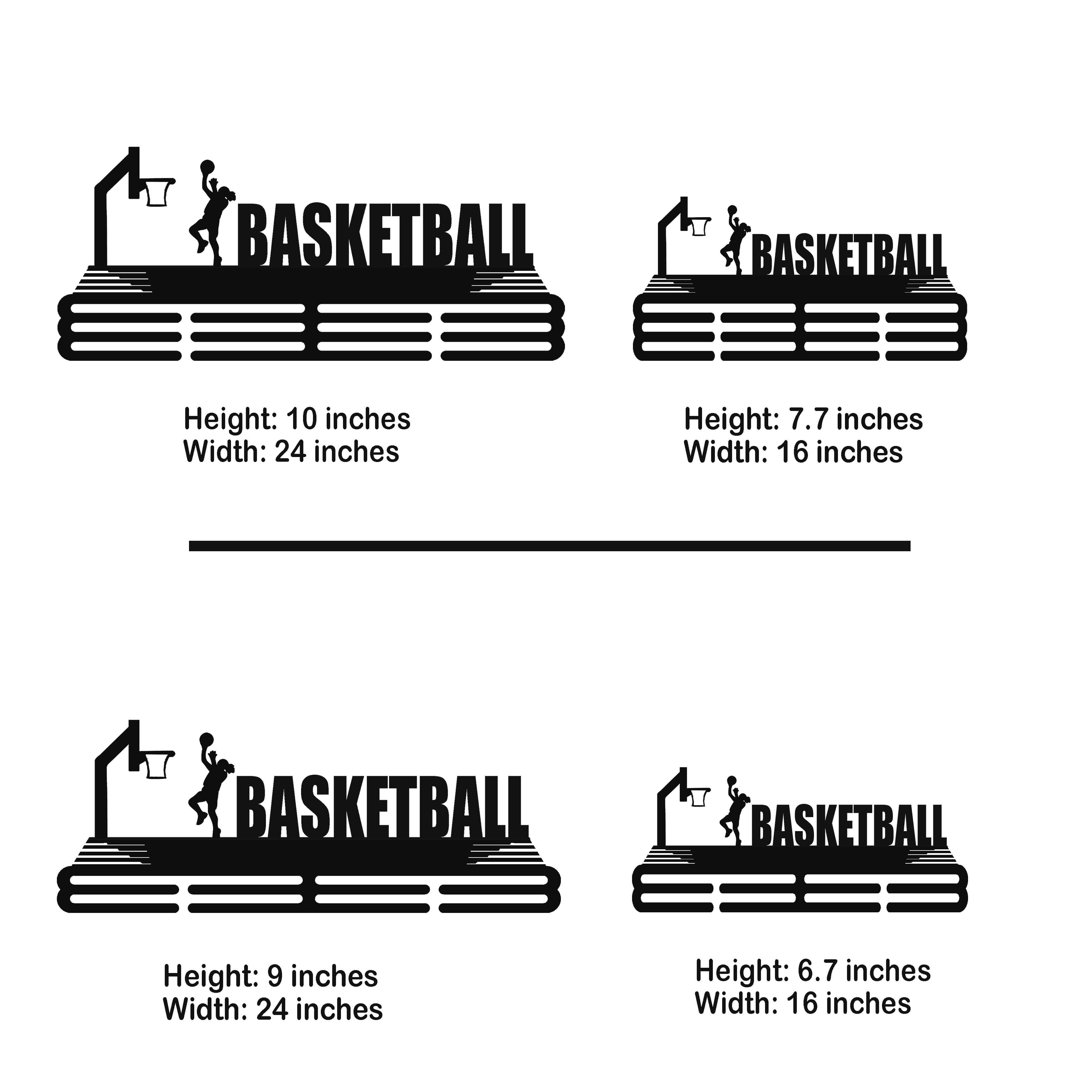 Basketball Medal Hanger – Personalized Metal Medal Holder – Stainless Steel Wall Display Rack for Basketball Awards - Champion Hanger