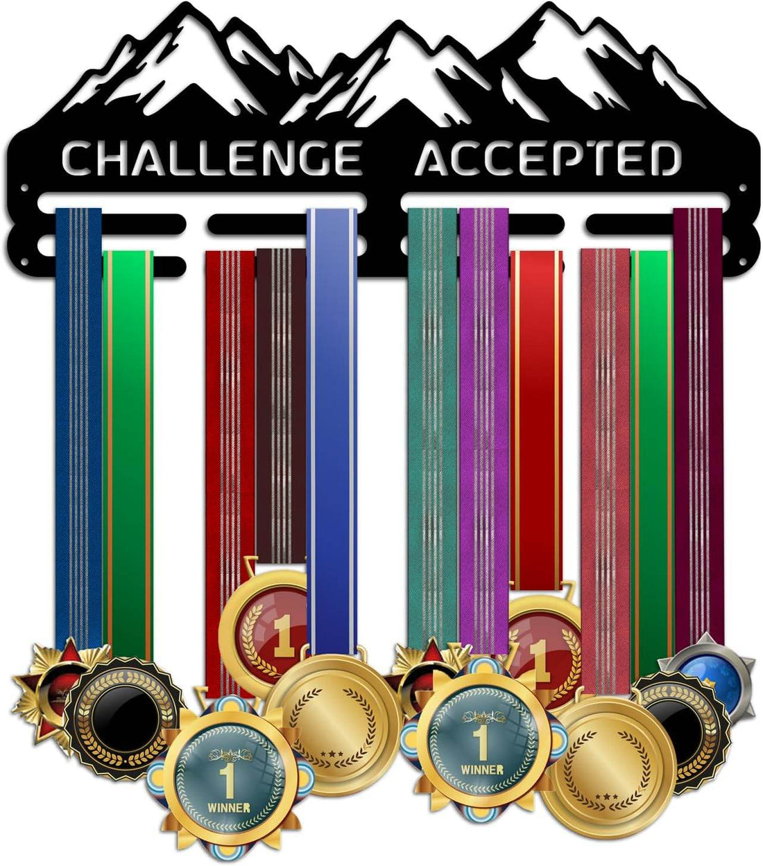 Medal Sports Display Rack, Great Gift for Athletes, Black Metal Medal Hanger, Medal Hangers Display Holder - Champion Hanger