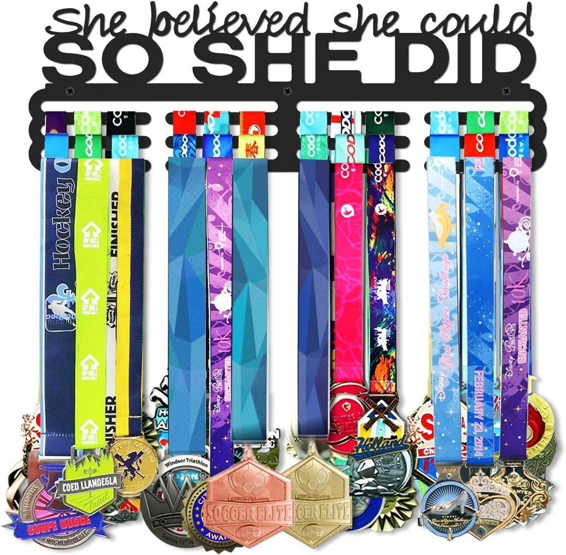 Medal Sports Display Rack, Great Gift for Athletes, Black Metal Medal Hanger - Champion Hanger