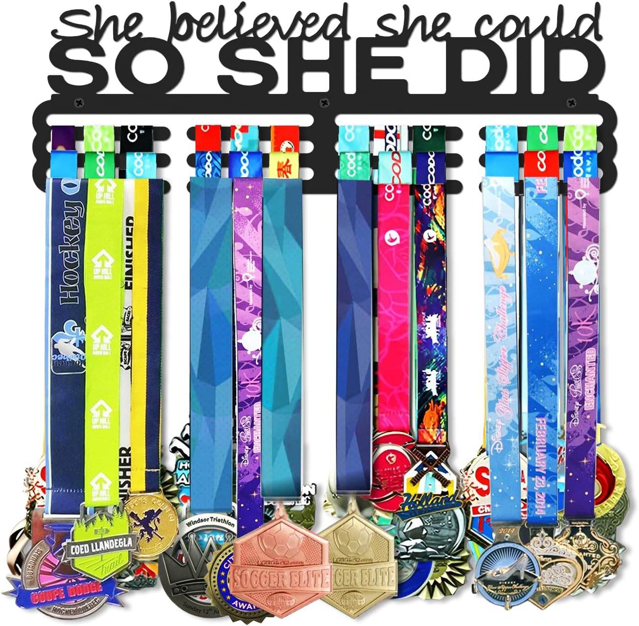 Medal Sports Display Rack, Great Gift for Athletes, Black Metal Medal Hanger - Champion Hanger