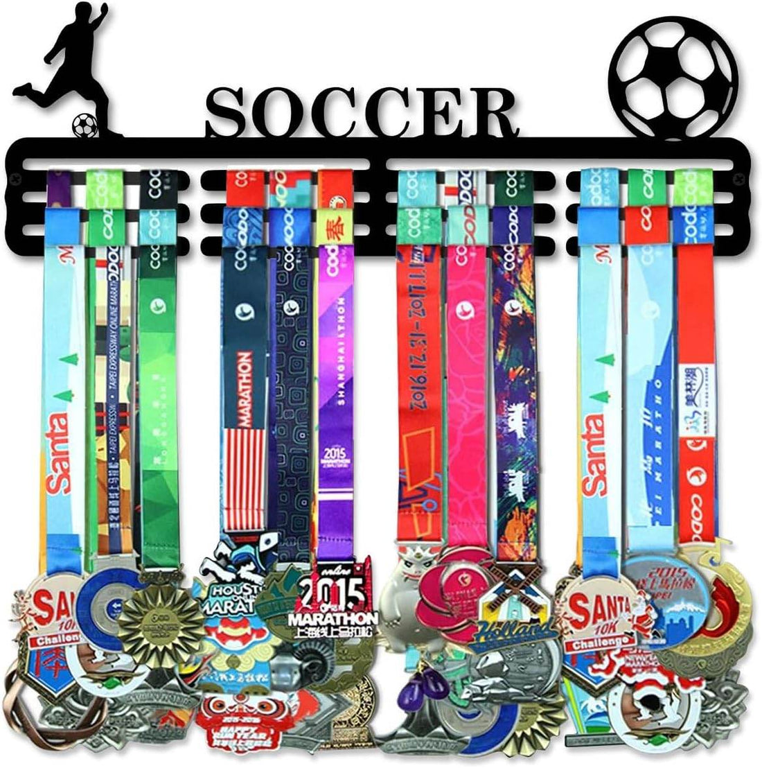 Custom Soccer Medal Hanger, Personalized Football Award Rack, Medal Holder - Champion Hanger