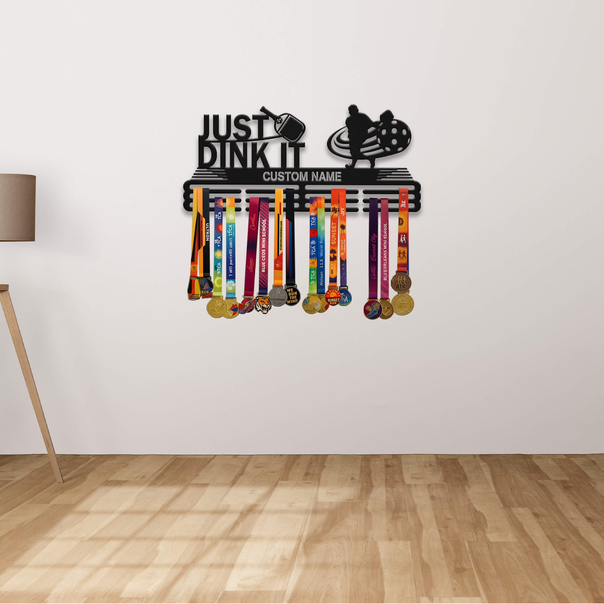 Stainless Steel Pickleball Medal Hanger – Just Dink It | Personalized Wall Rack by ChampionHanger