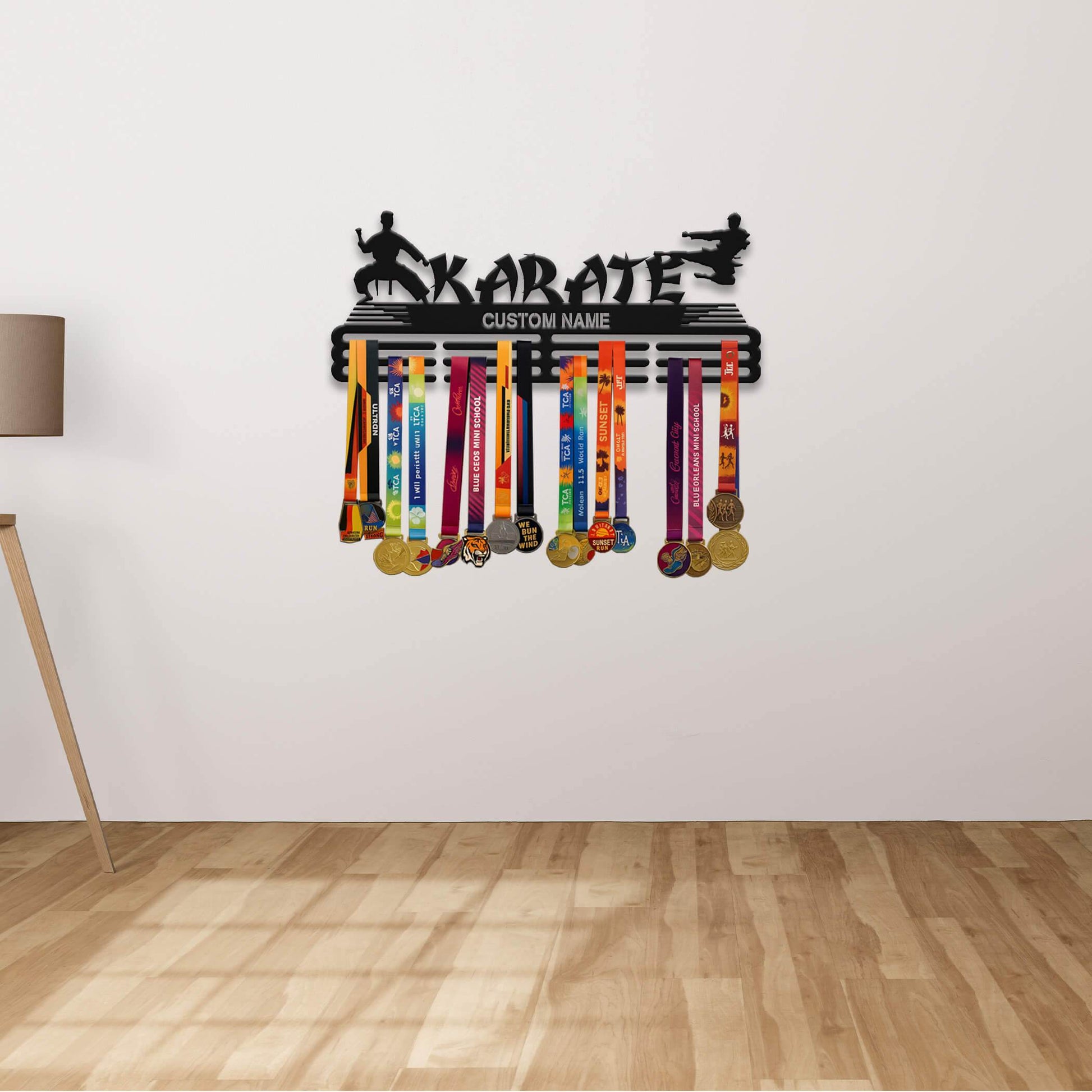 Karate Medal Hanger – Personalized Metal Medal Holder – Stainless Steel Wall Display Rack for Karate Awards - Champion Hanger