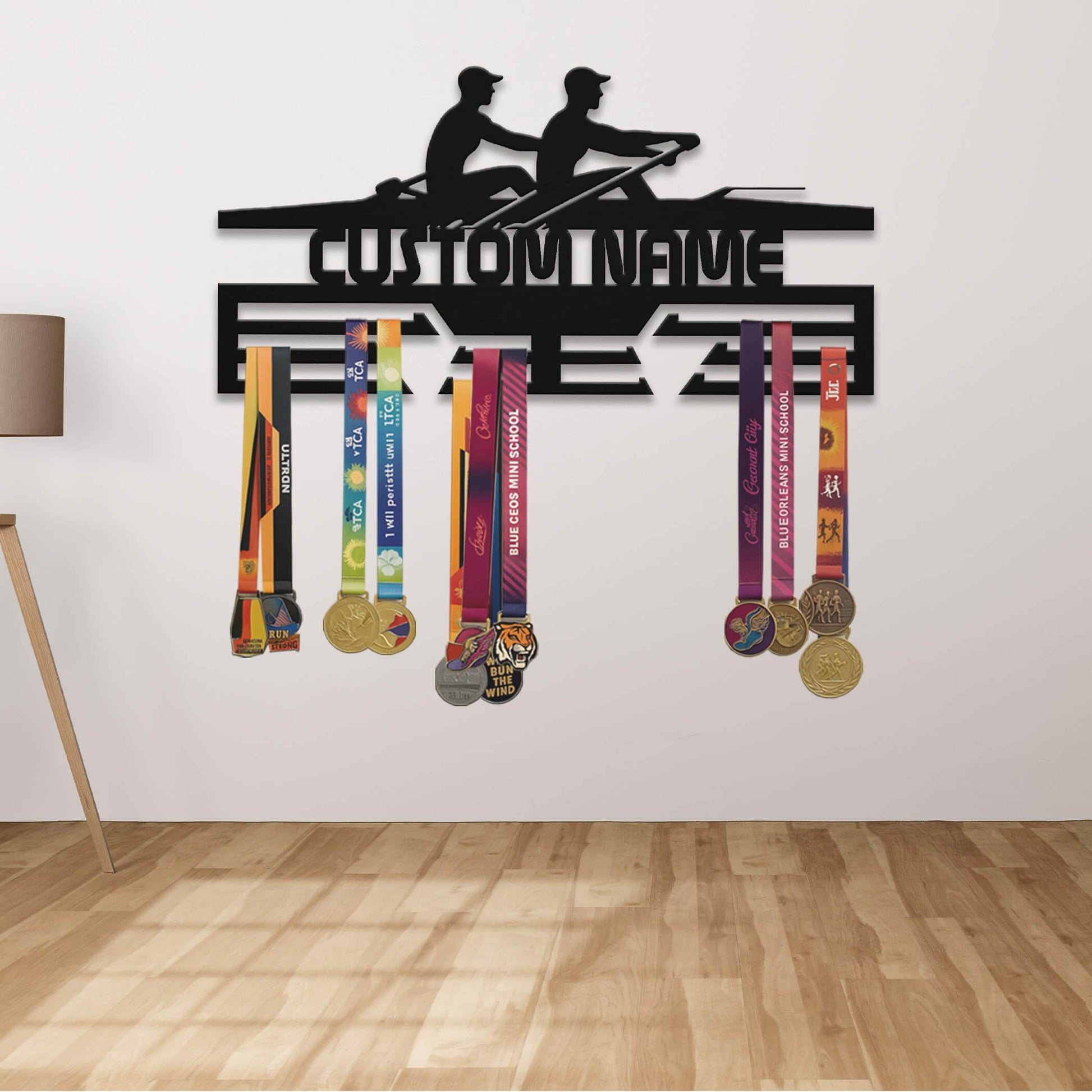 Personalized Kayak Medal Hanger – Stainless Steel Medal Display Rack – Custom Kayaking Award Holder – Kayaker Gifts - Champion Hanger