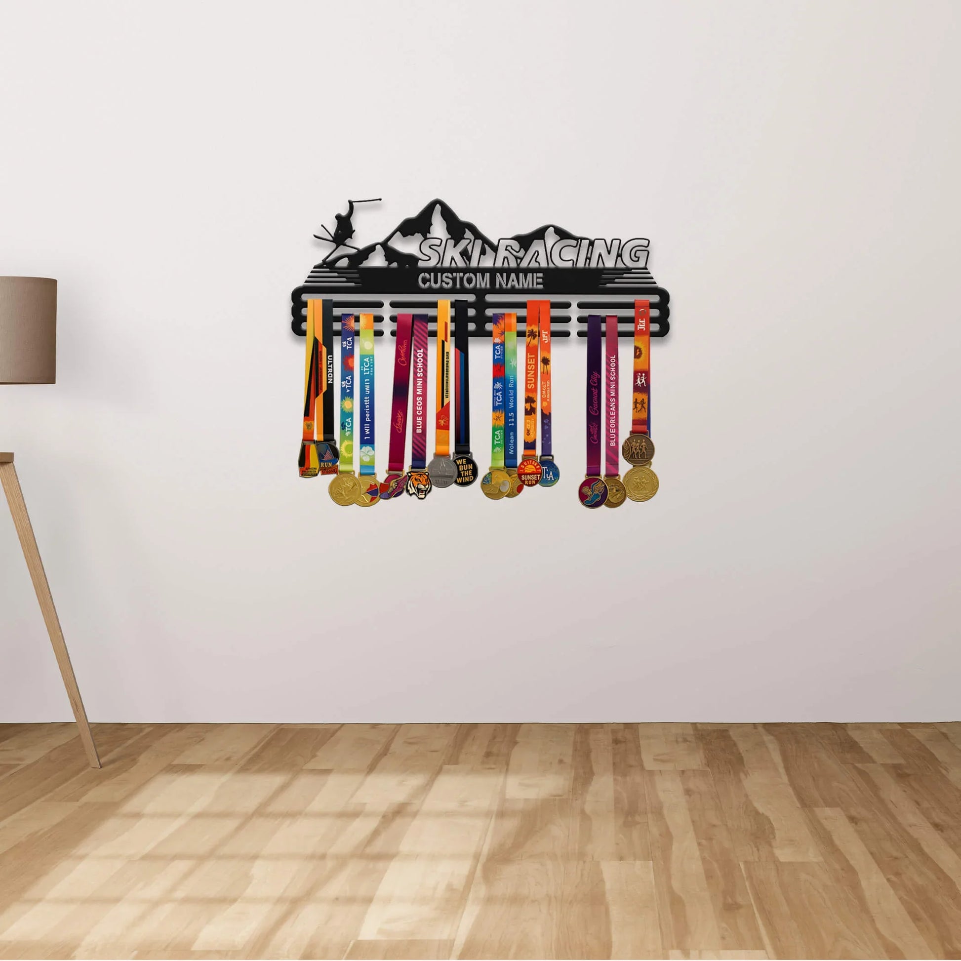 Personalized Skiing Medal Hanger with Custom Name | Stainless Steel Medal Holder | ChampionHanger - Champion Hanger