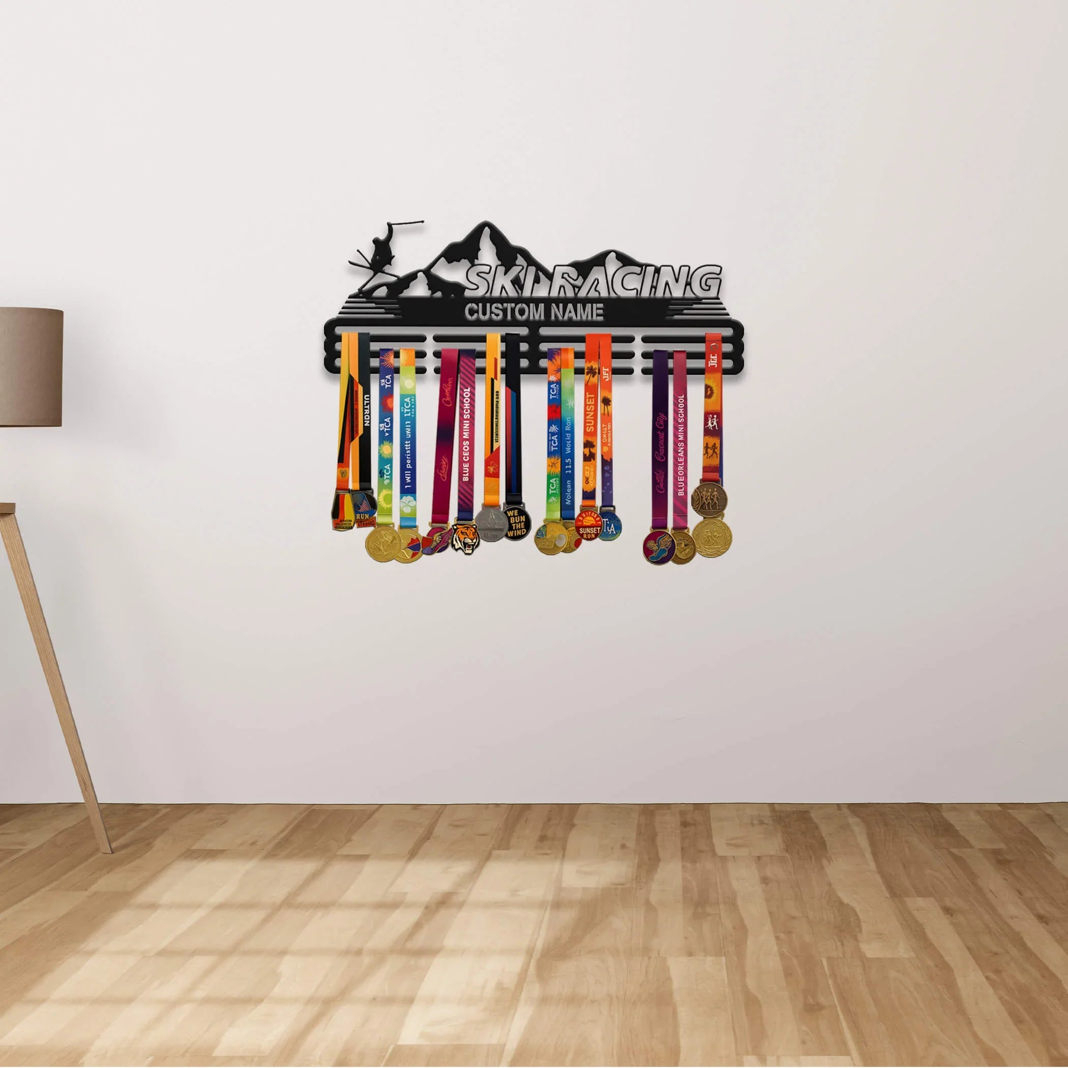 Personalized Skiing Medal Hanger with Custom Name | Stainless Steel Medal Holder | ChampionHanger - Champion Hanger