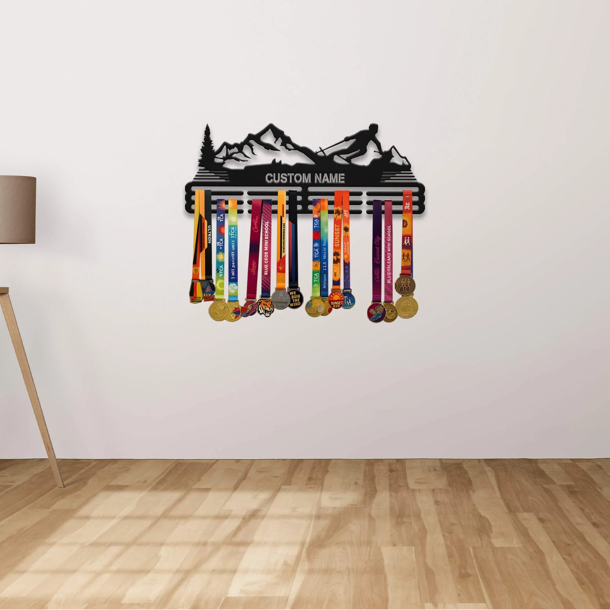 Personalized Skiing Medal Hanger with Custom Name | Stainless Steel Ski Medal Holder | Gifts for Skiers | ChampionHanger - Champion Hanger