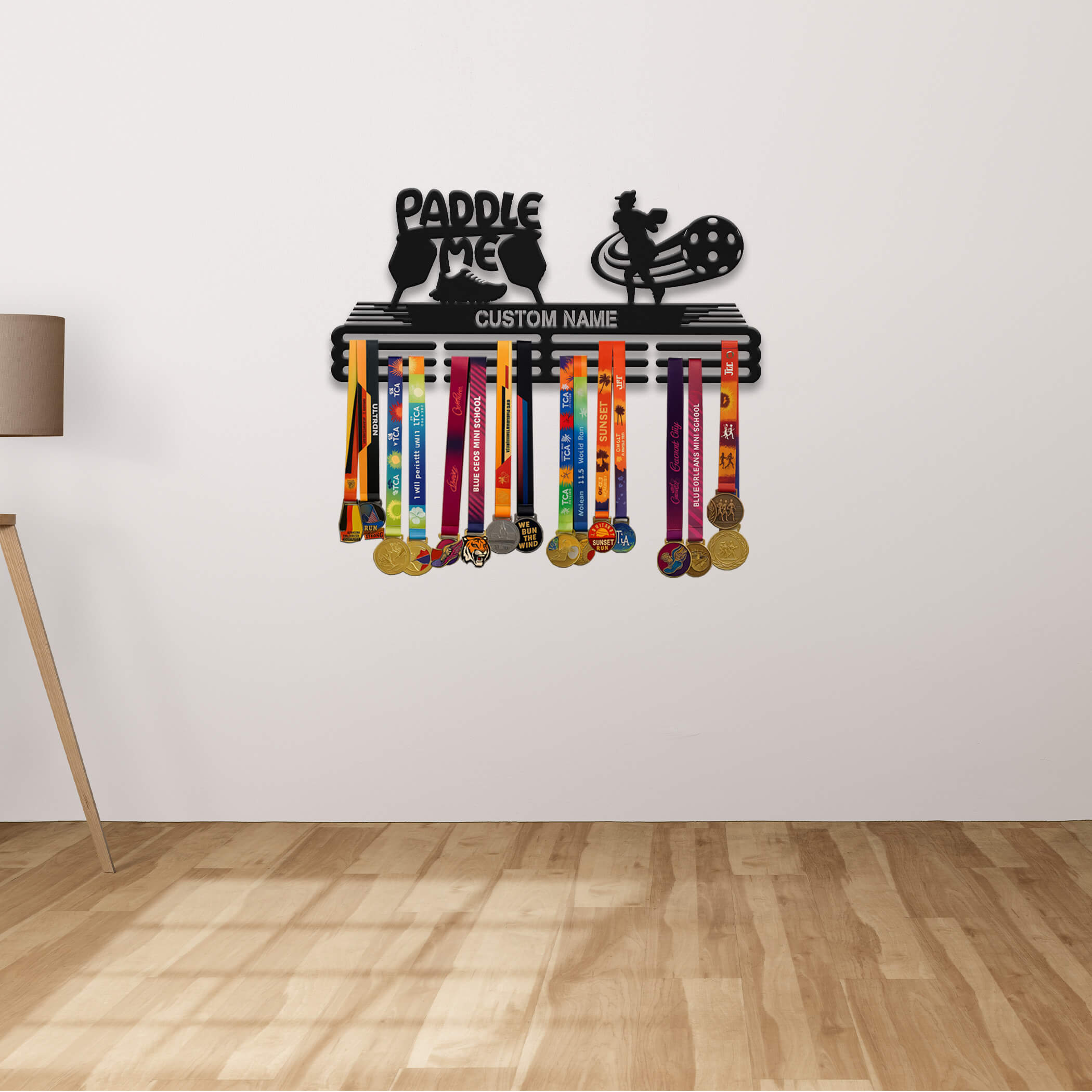 Stainless Steel Pickleball Medal Hanger – Custom "Paddle Me" Display Rack | ChampionHanger
