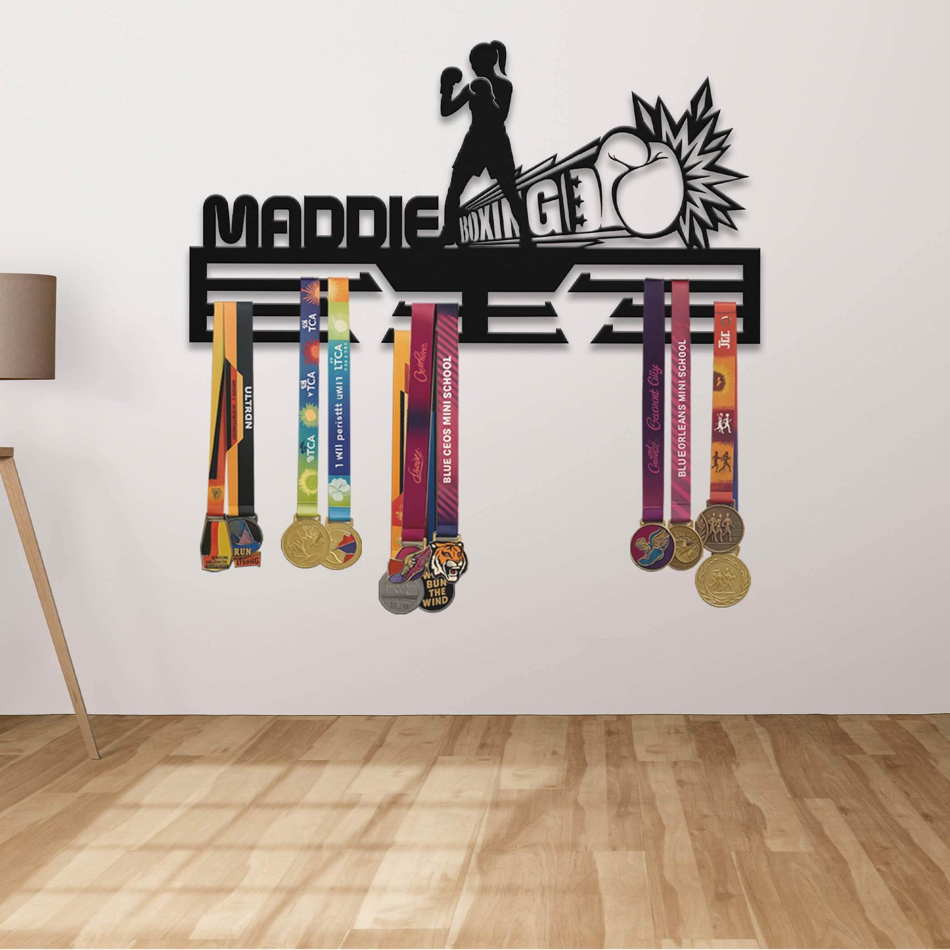 Personalized Boxing Medal Hanger – Stainless Steel Medal Display Rack – Custom Wall Holder for Boxing Awards & Champion Gifts - Champion Hanger