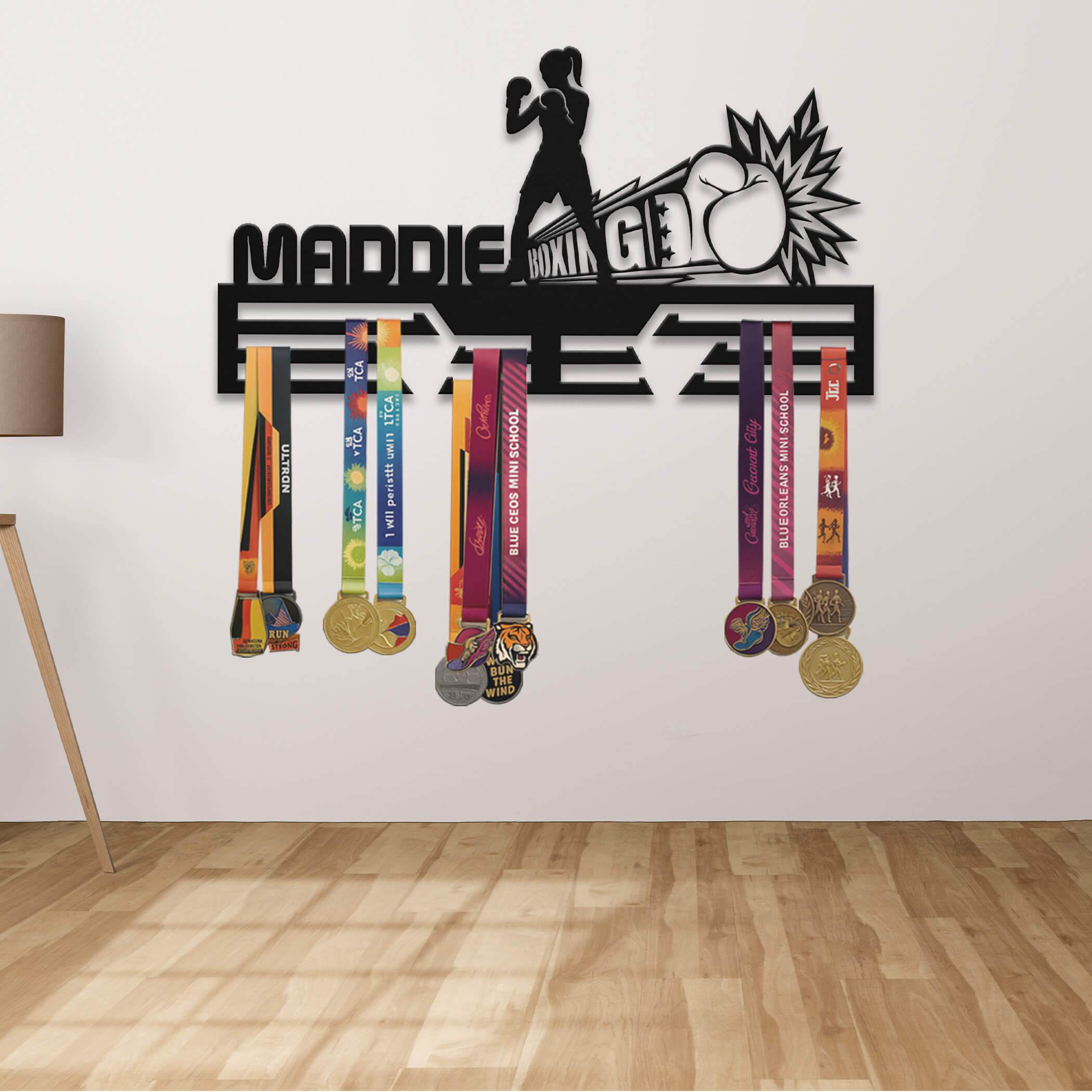 Personalized Boxing Medal Hanger – Stainless Steel Medal Display Rack – Custom Wall Holder for Boxing Awards & Champion Gifts - Champion Hanger