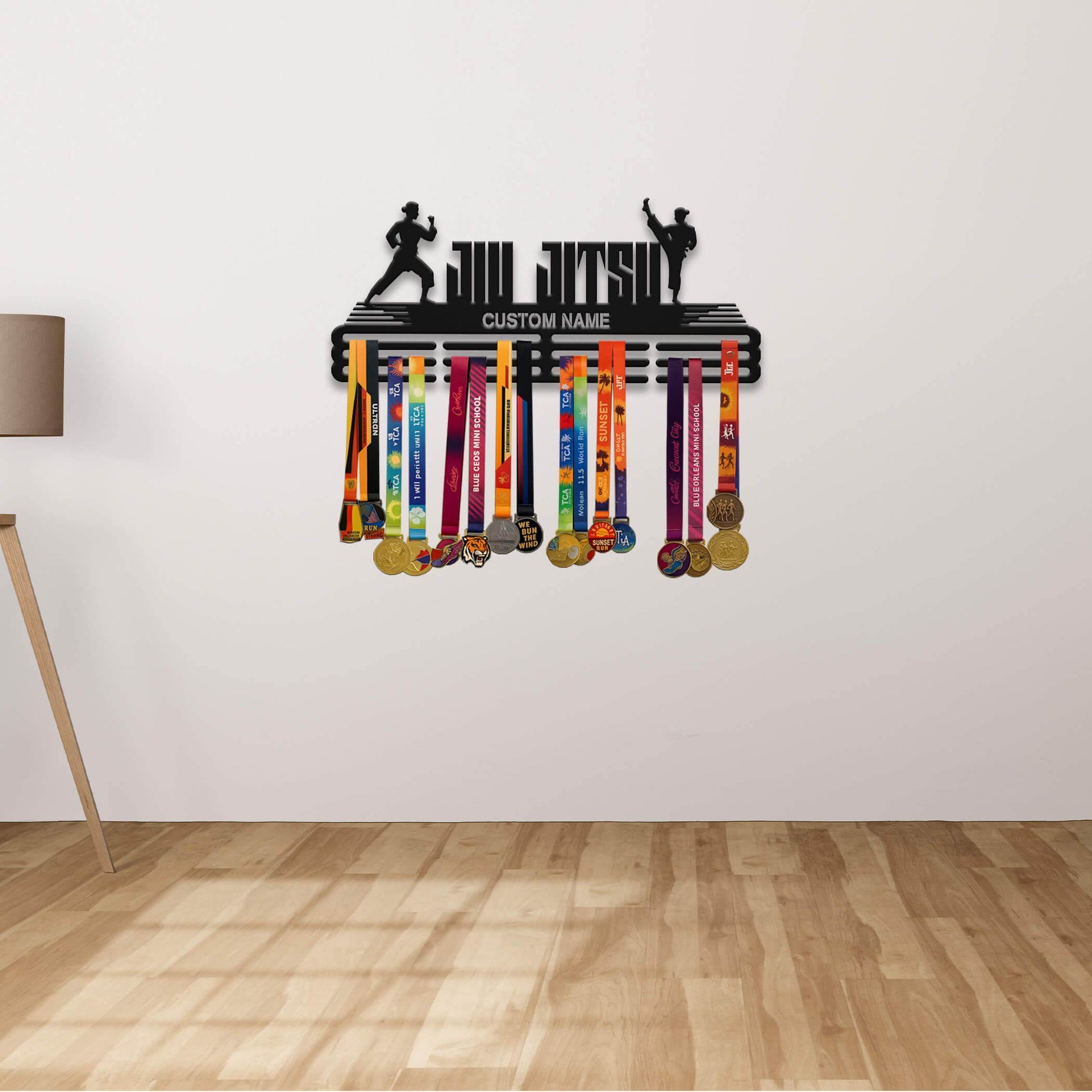 Jiu Jitsu Medal Display Rack – Custom Metal Medal Hanger for Martial Arts Awards - Champion Hanger