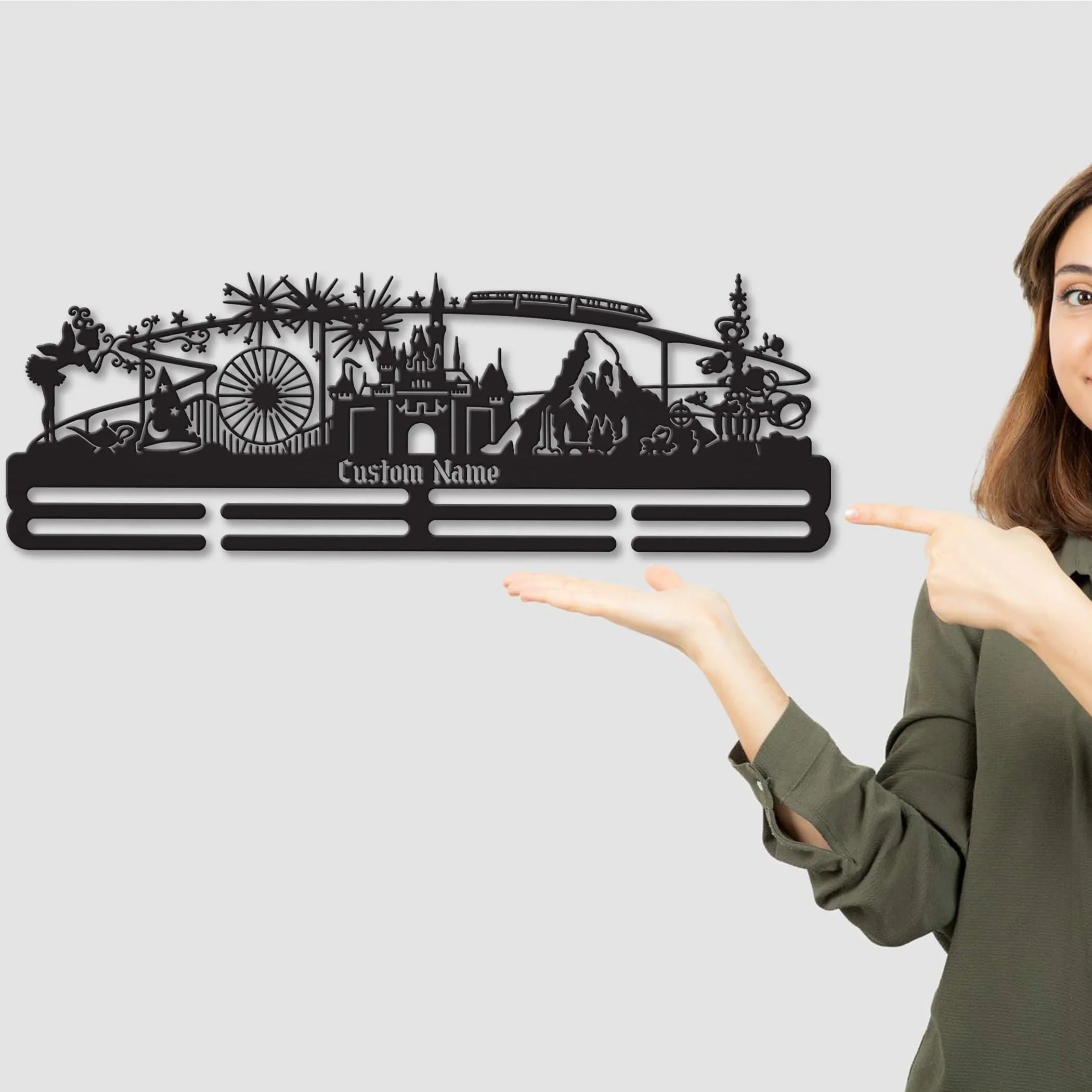 Personalized Fantasy Park Running Medal Hanger – Stainless Steel Medal Display | ChampionHanger - Champion Hanger