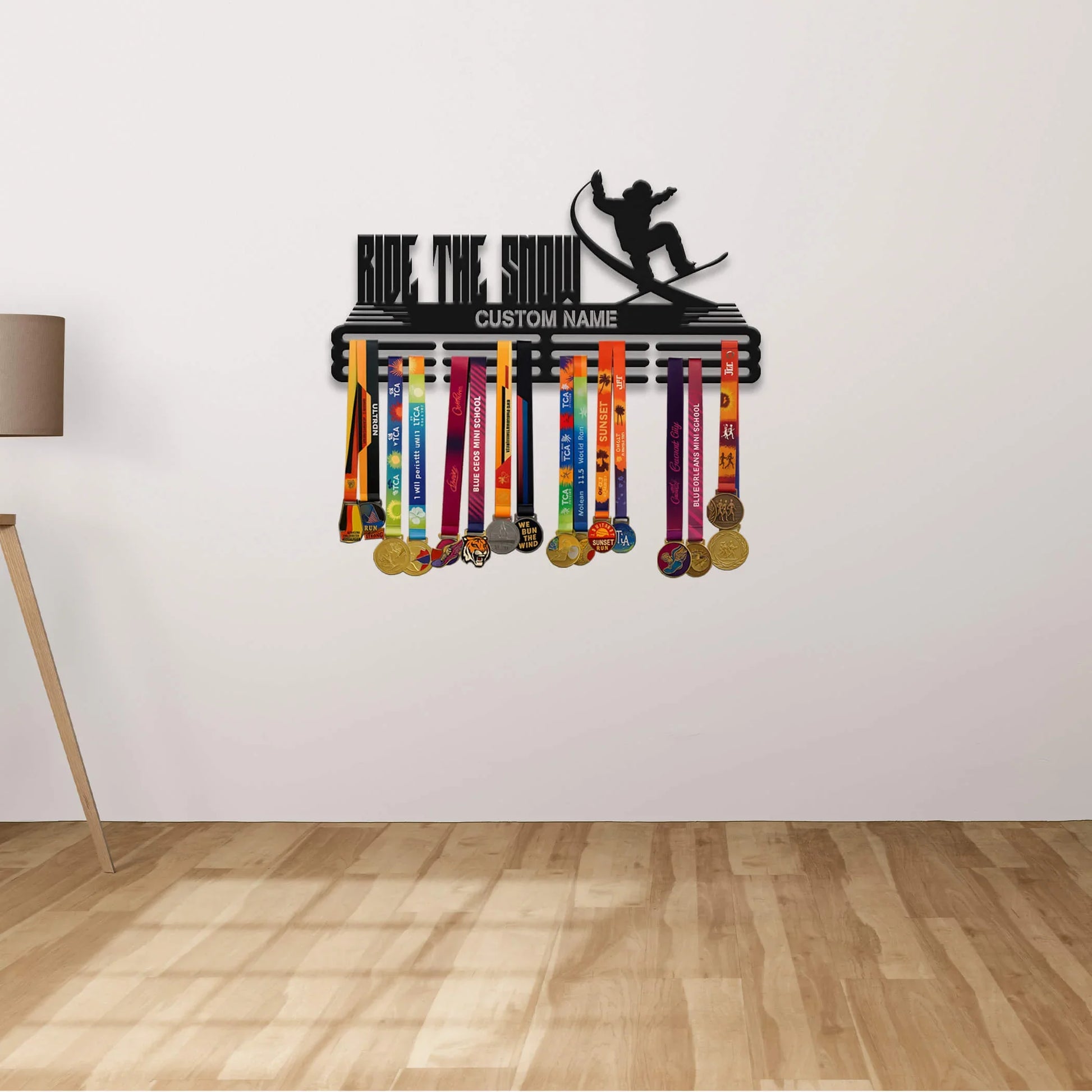 Personalized Snowboarding Medal Hanger with Custom Name | Stainless Steel Medal Holder | ChampionHanger - Champion Hanger