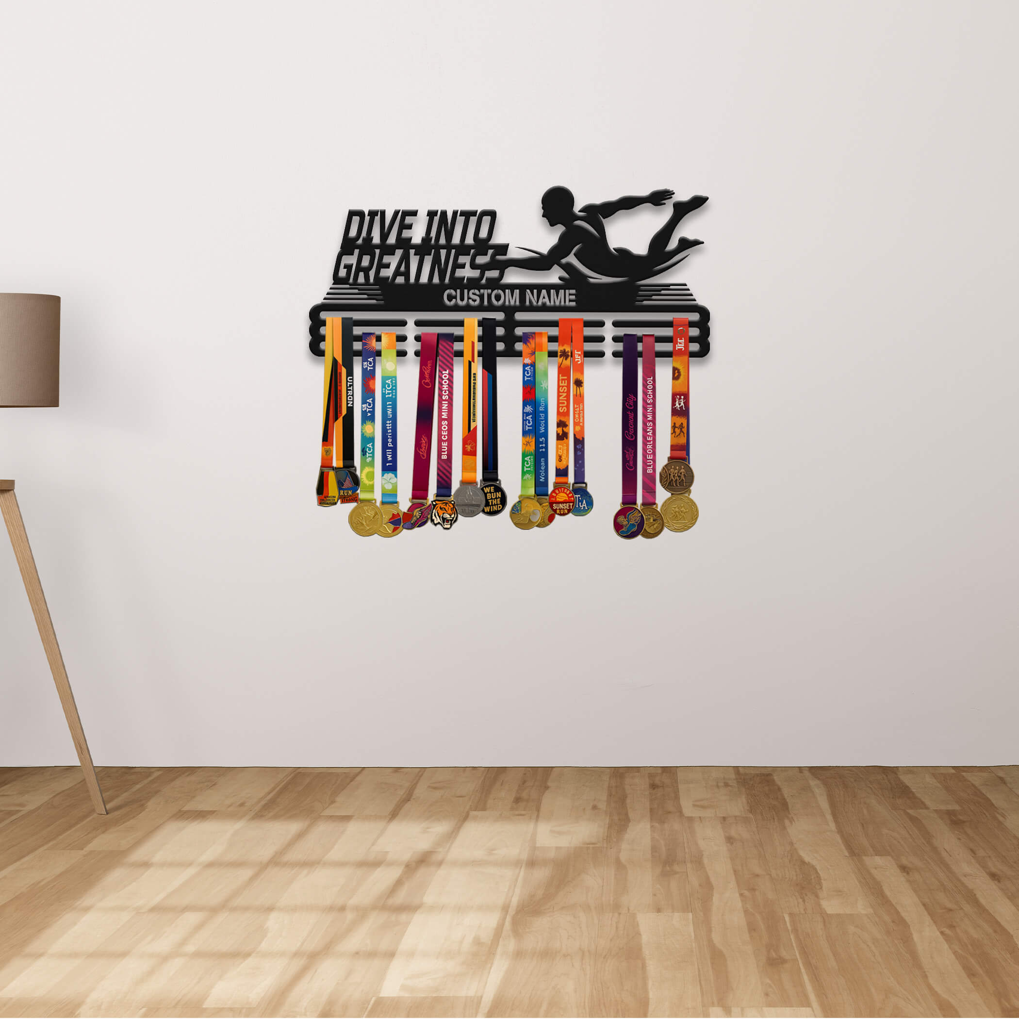 Personalized Stainless Steel Swimming Medal Hanger – Dive into Greatness | ChampionHanger