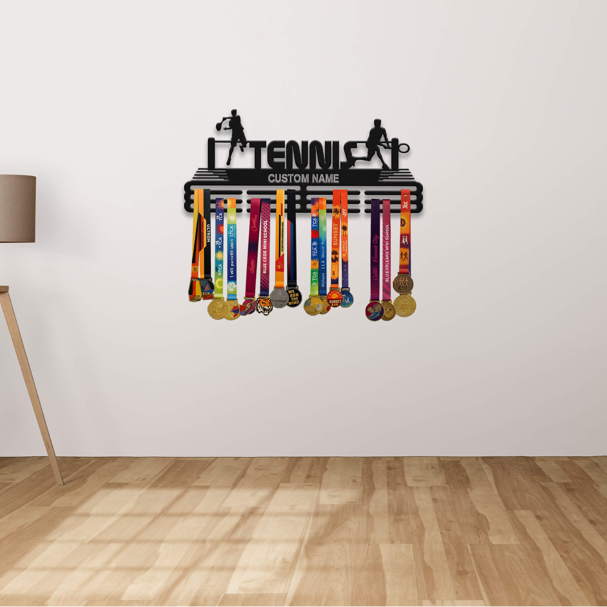 Personalized Stainless Steel Tennis Medal Hanger with Custom Name | ChampionHanger