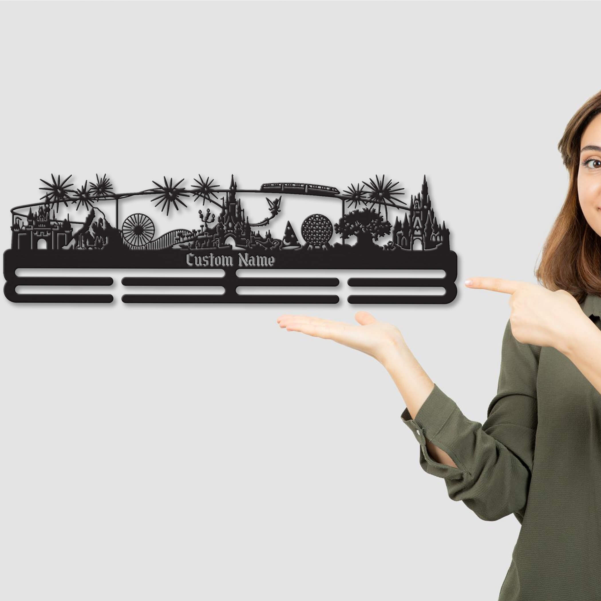 Enchanted Kingdom Medal Hanger – Personalized Stainless Steel Running Medal Rack | ChampionHanger