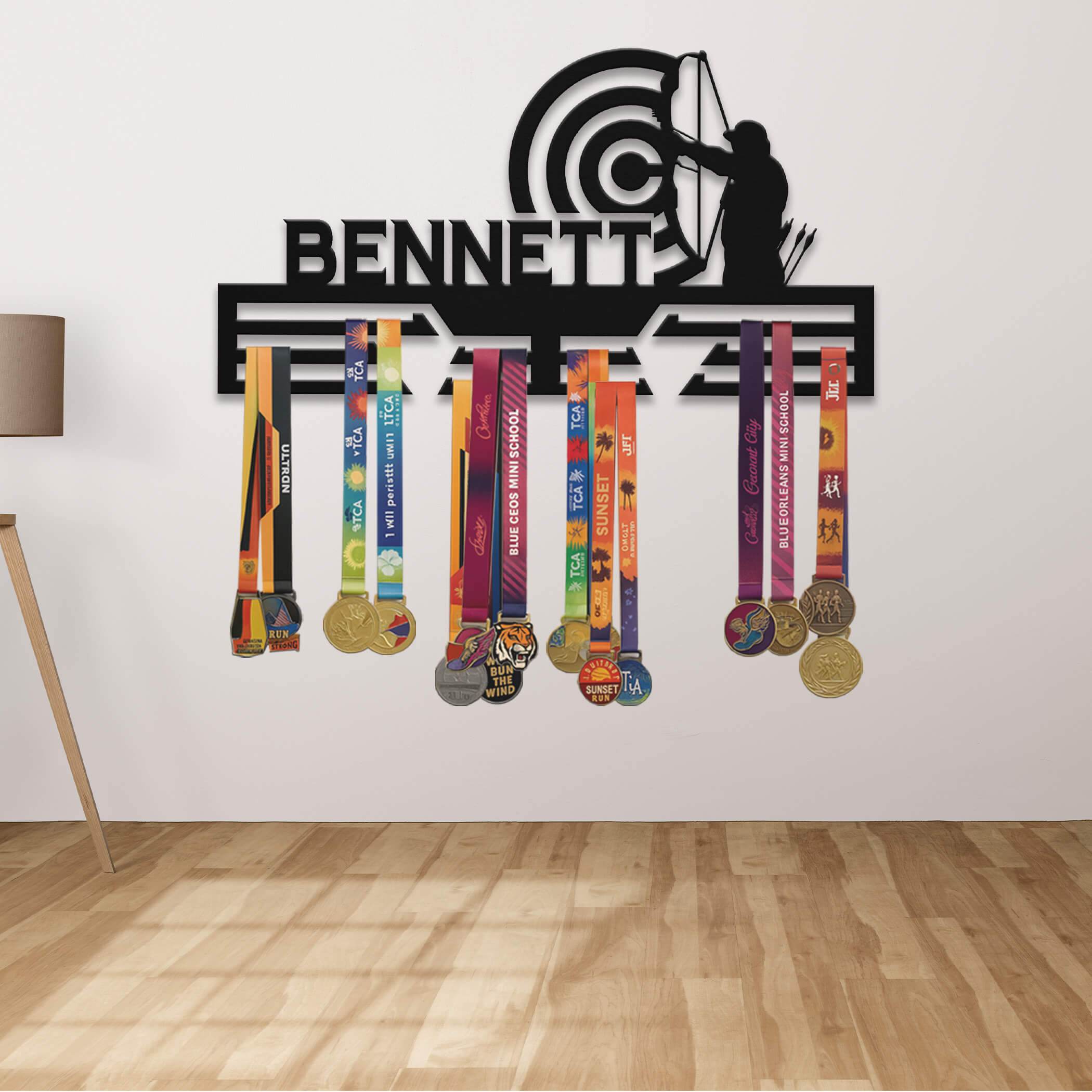 Custom Metal Archery Medal Hanger – Personalized Medal Display Rack for Archery Awards - Champion Hanger