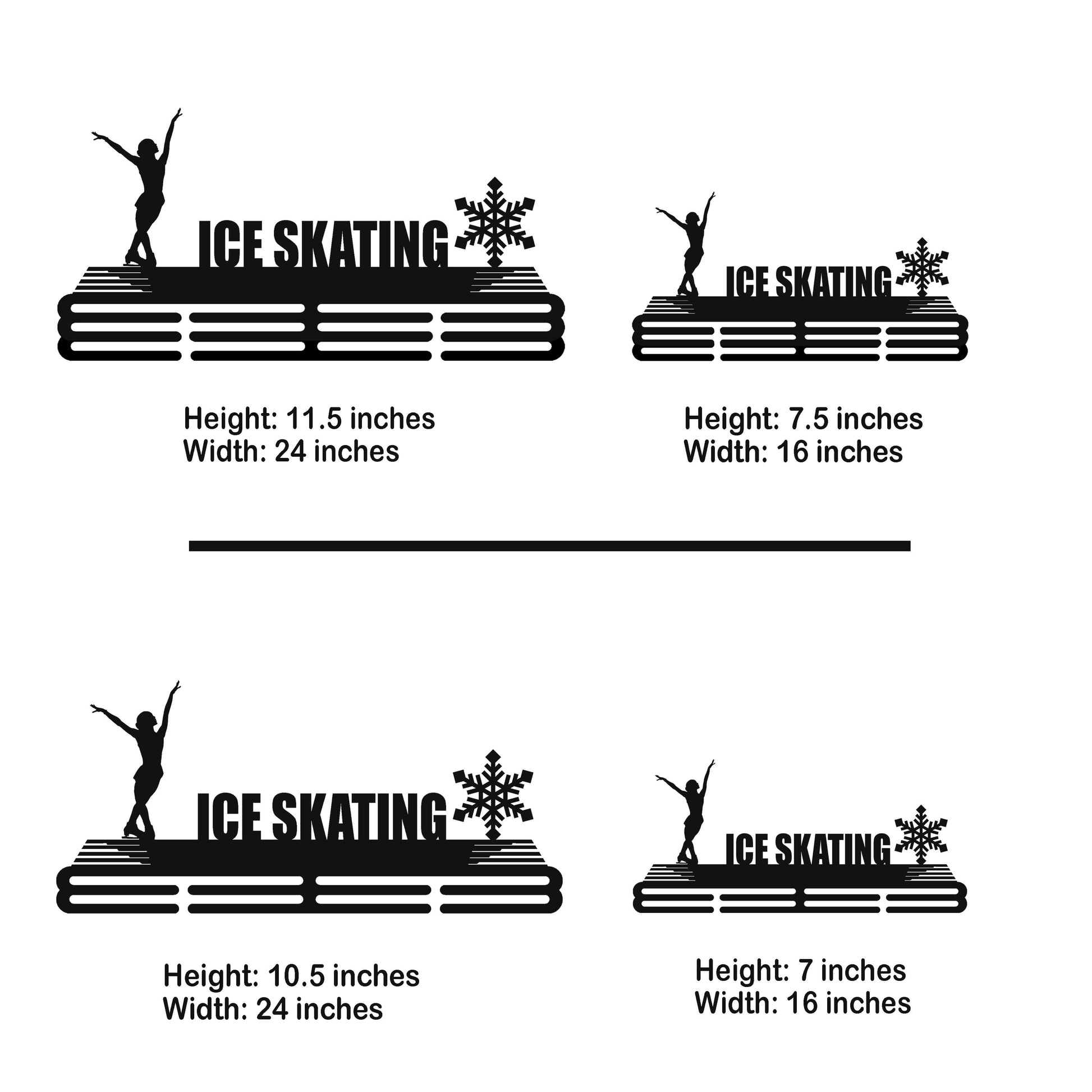 Ice skater Medal Hanger – Personalized Metal Medal Holder – Stainless Steel Display Rack - Champion Hanger